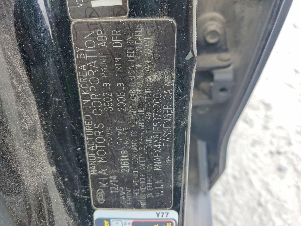 2015 Kia Forte Ex Black vin: KNAFX4A81F5379200