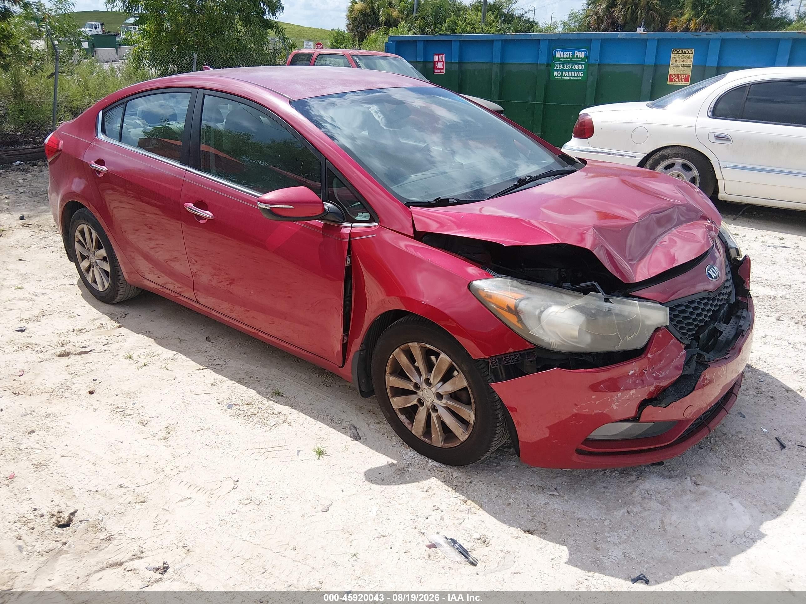 2014 Kia Forte Ex Red vin: KNAFX4A82E5050200