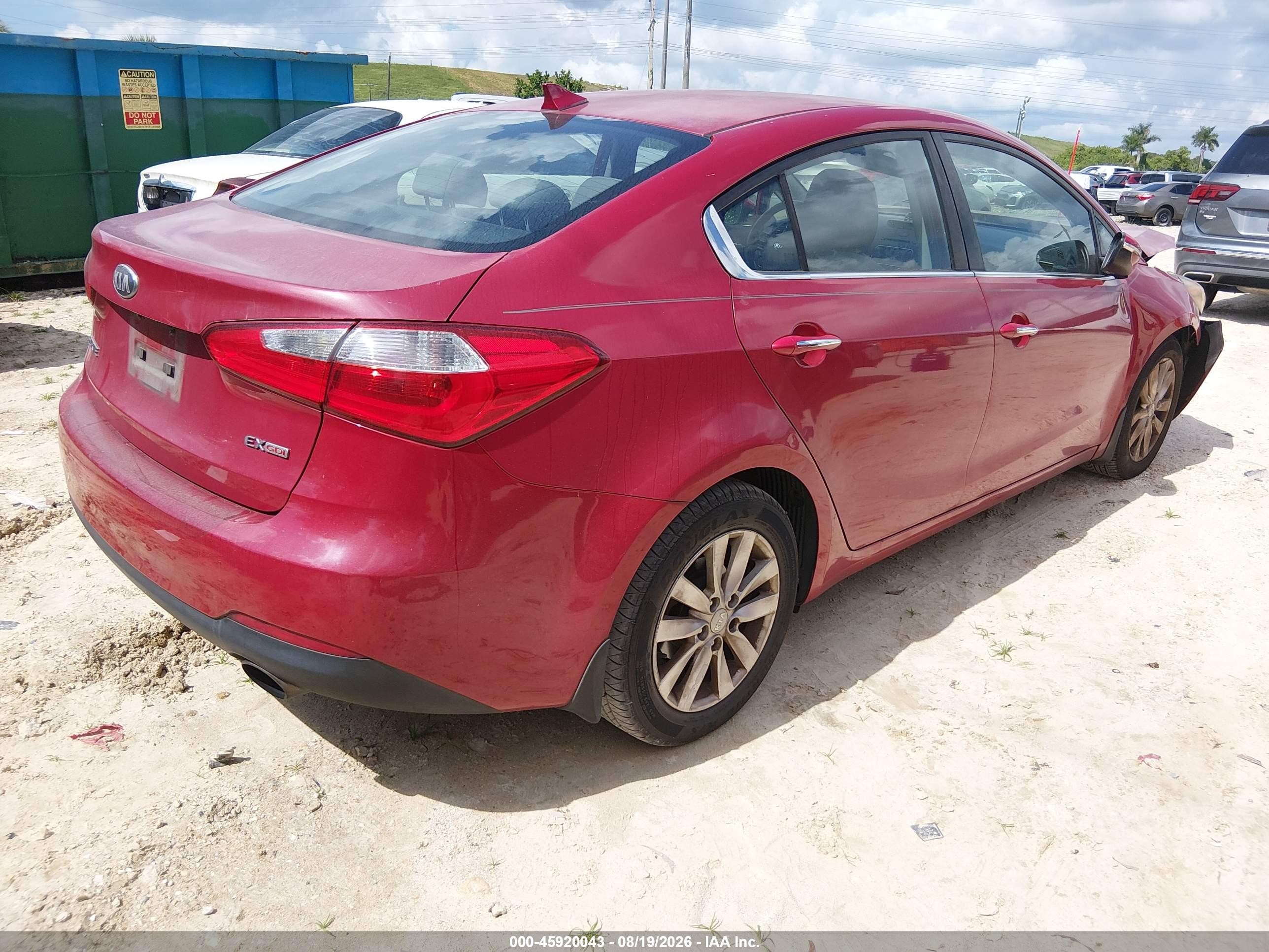 2014 Kia Forte Ex Red vin: KNAFX4A82E5050200