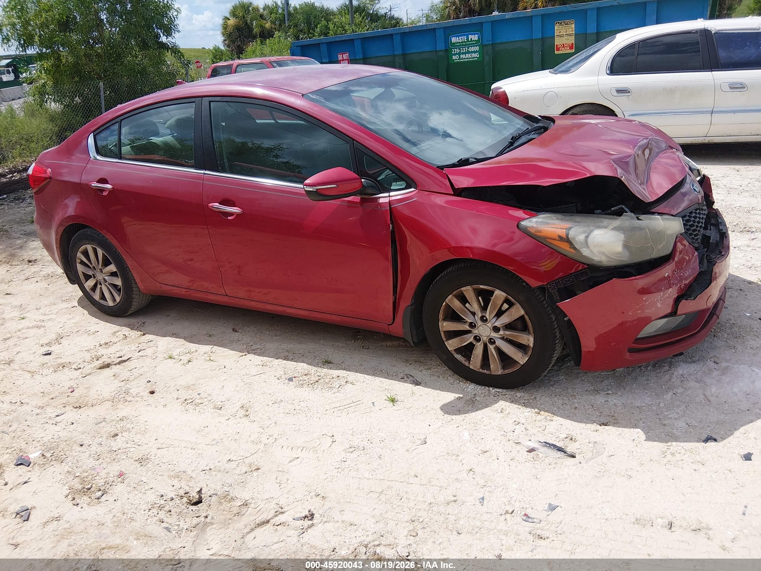 2014 Kia Forte Ex Red vin: KNAFX4A82E5050200