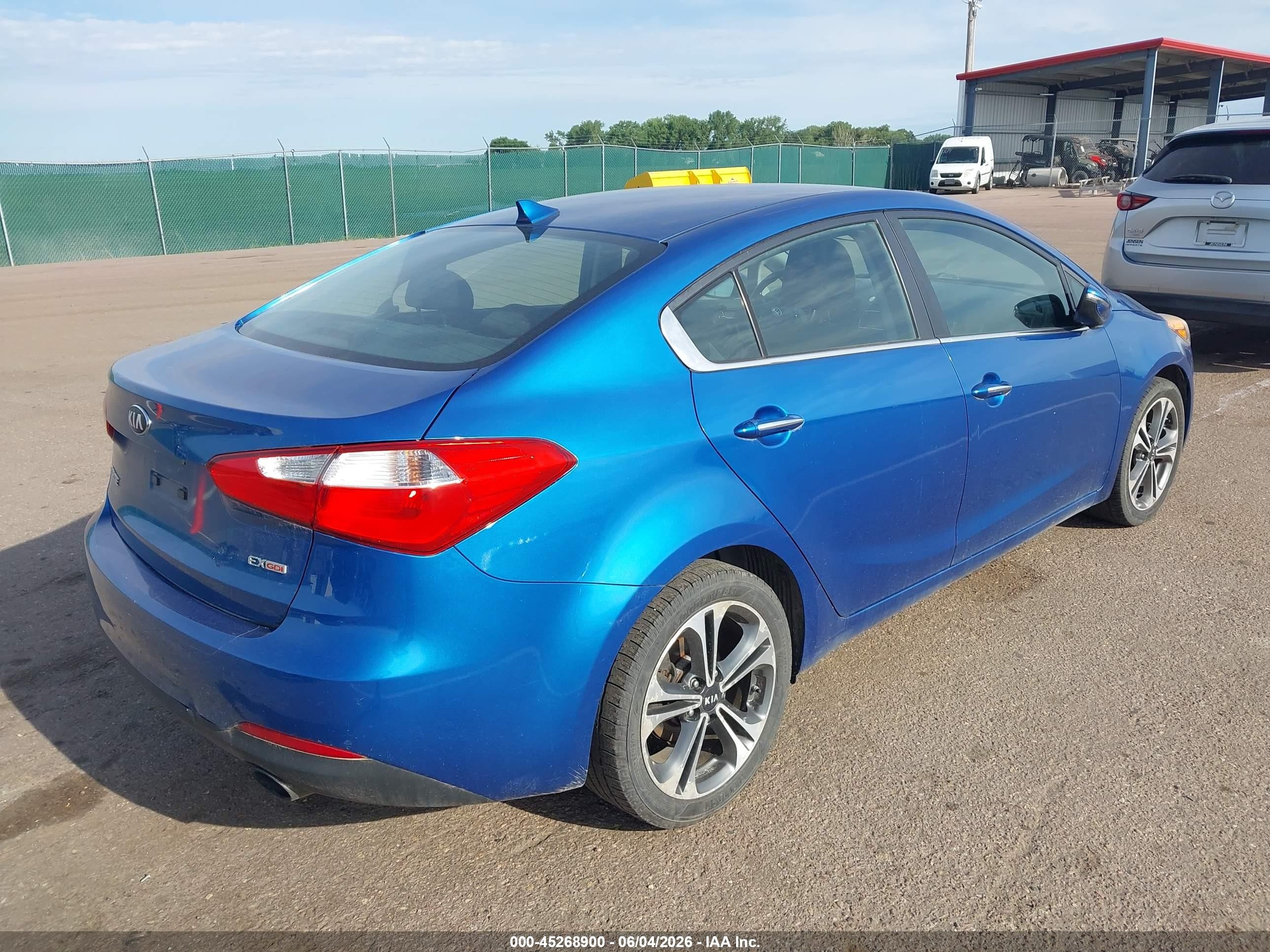 2014 Kia Forte Ex Blue vin: KNAFX4A82E5075596