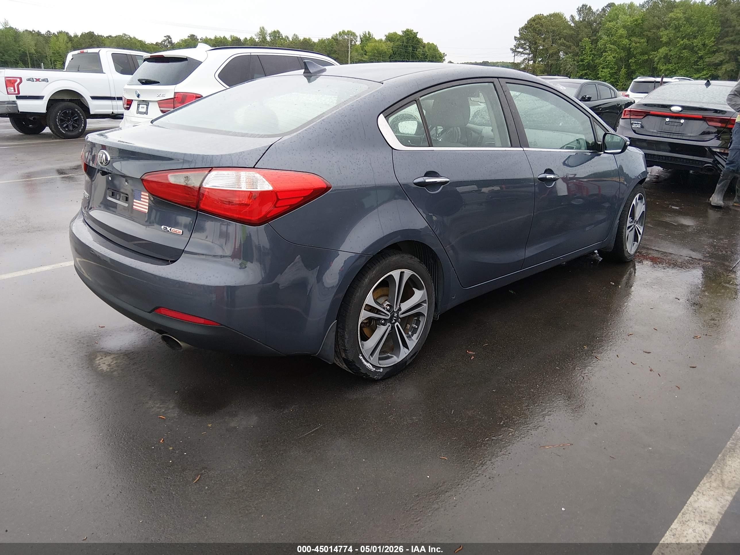 2014 Kia Forte Ex Gray vin: KNAFX4A82E5113621