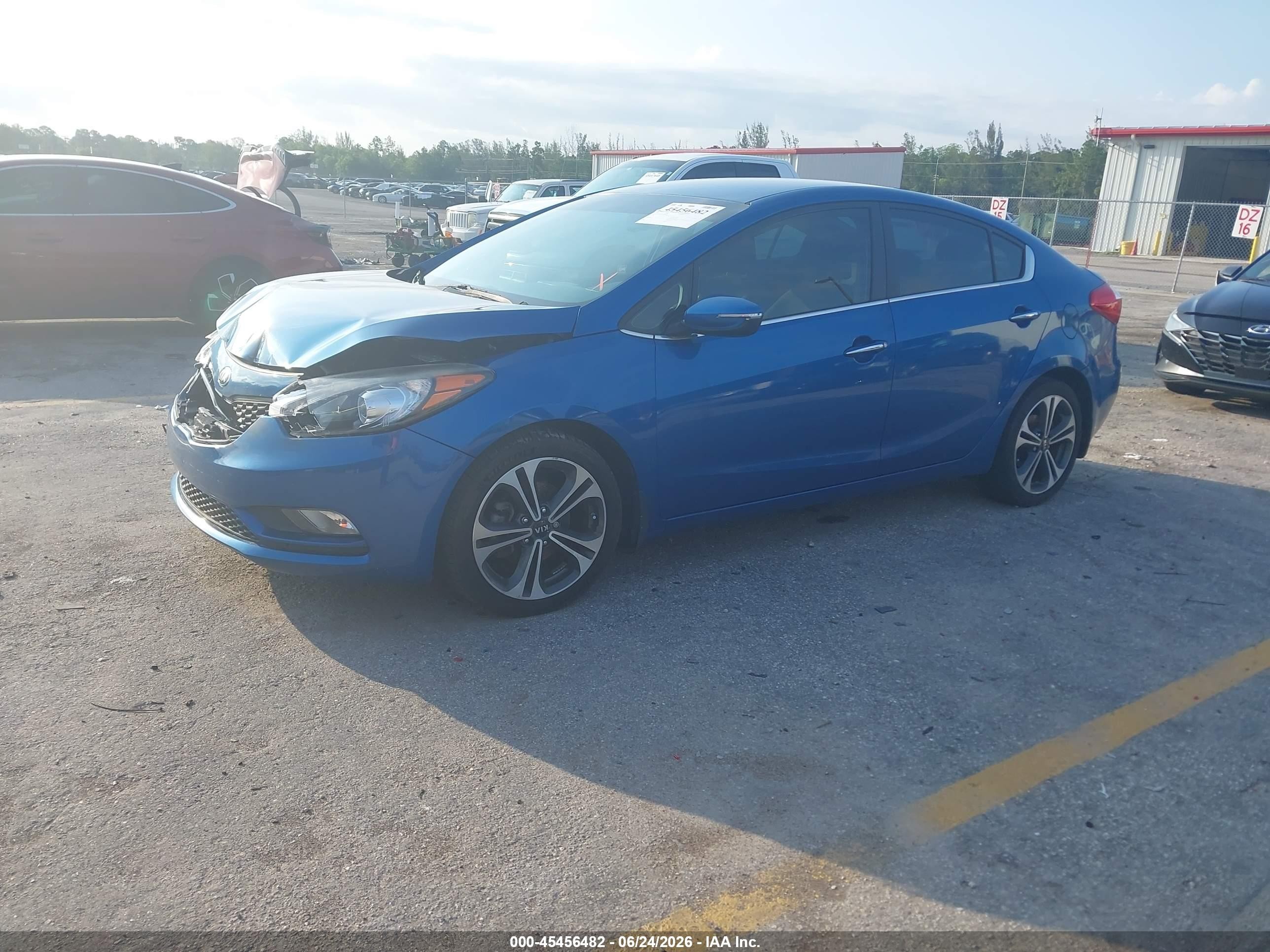 2014 Kia Forte Ex Синий vin: KNAFX4A83E5077938