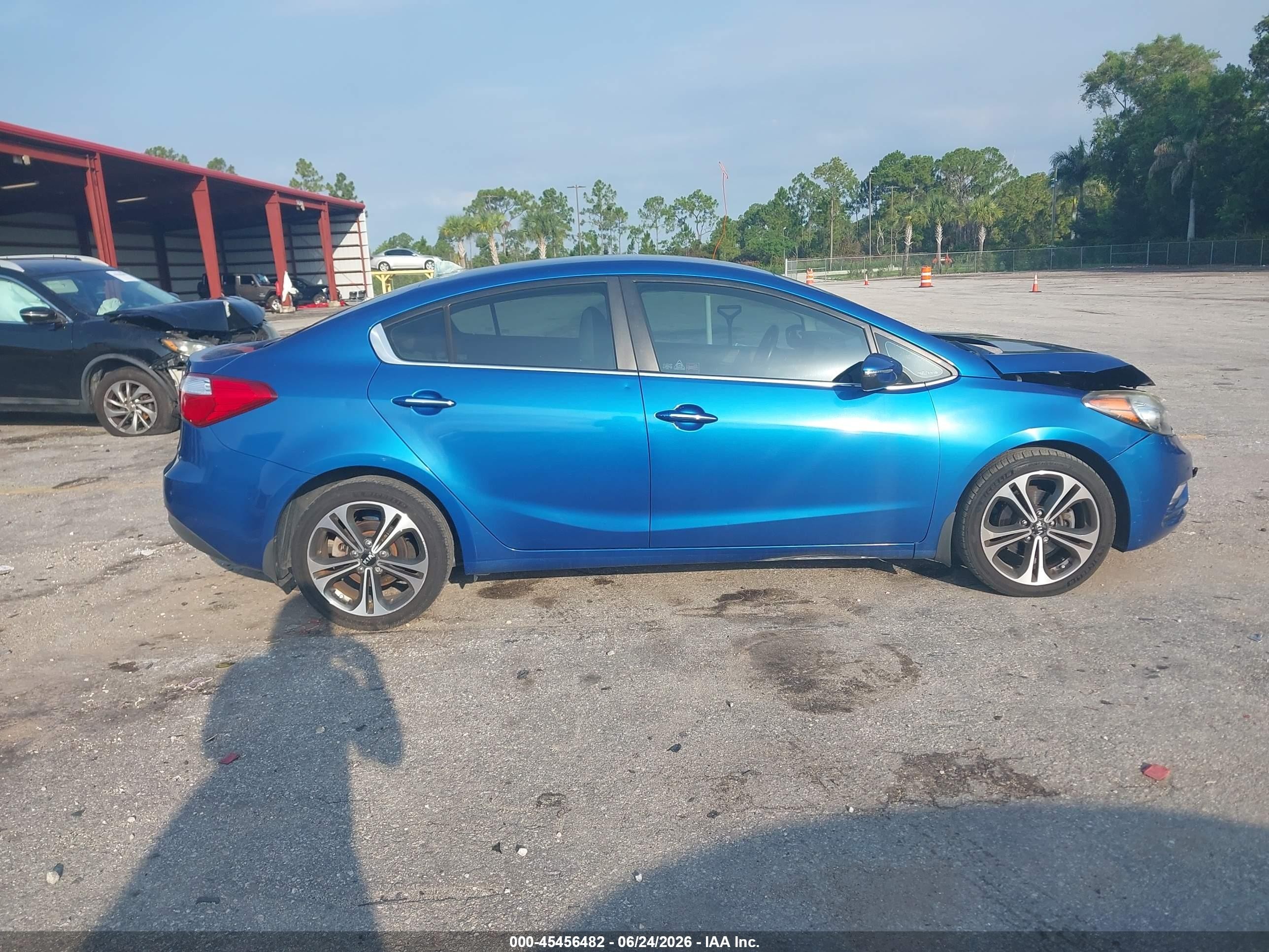 2014 Kia Forte Ex Синий vin: KNAFX4A83E5077938