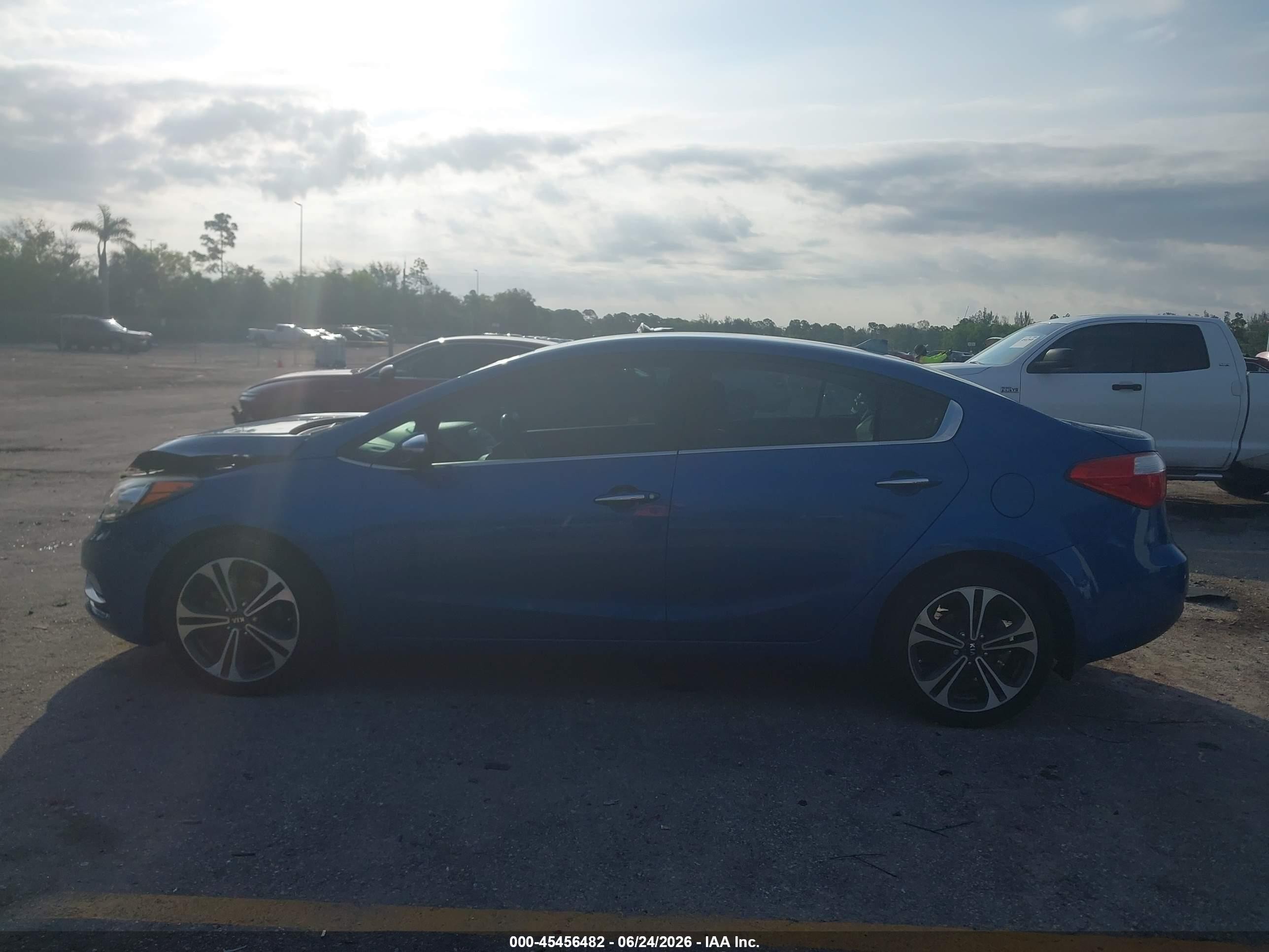 2014 Kia Forte Ex Синий vin: KNAFX4A83E5077938