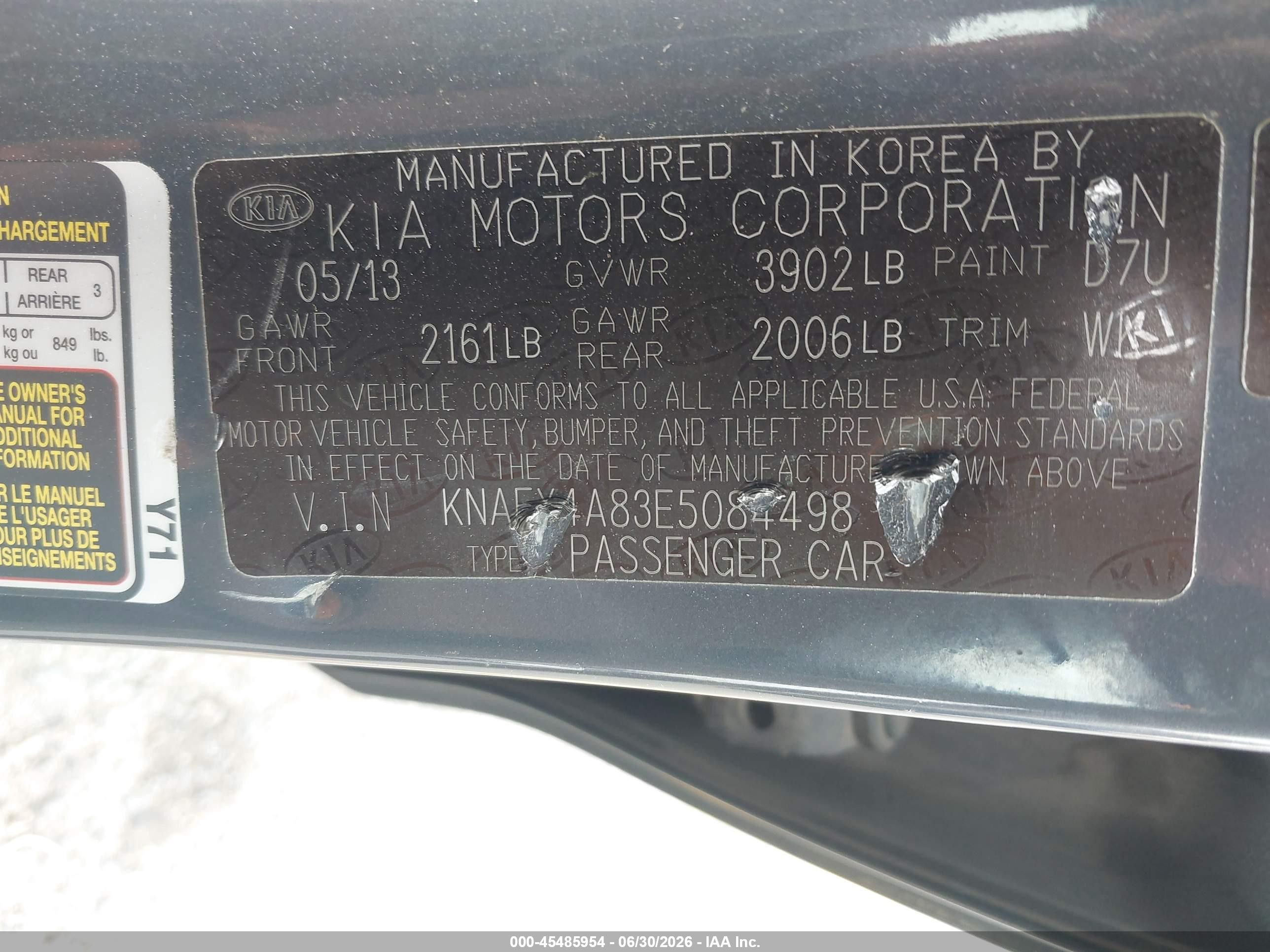 2014 Kia Forte Ex Blue vin: KNAFX4A83E5084498