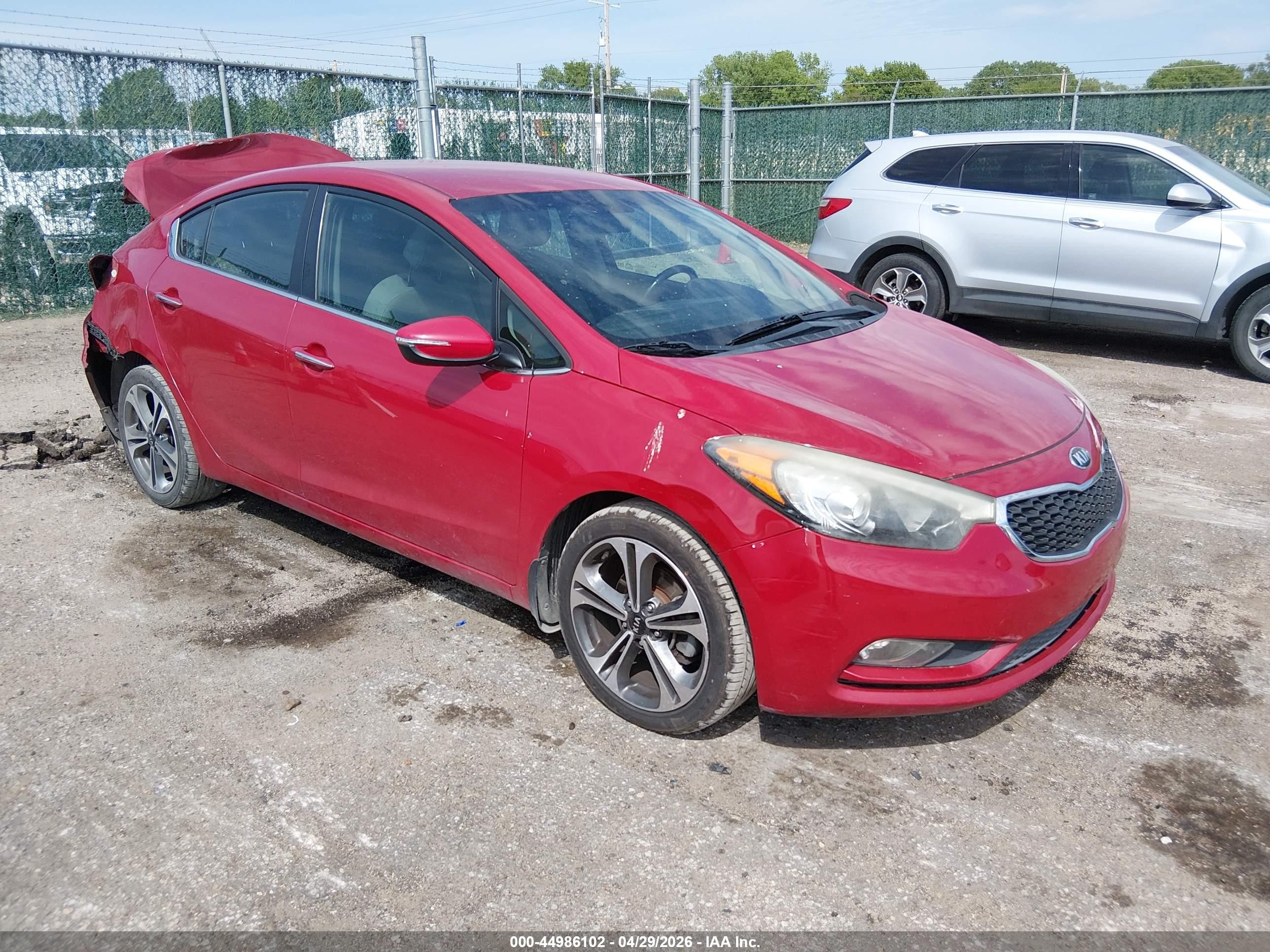 2014 Kia Forte Ex Red vin: KNAFX4A83E5176579