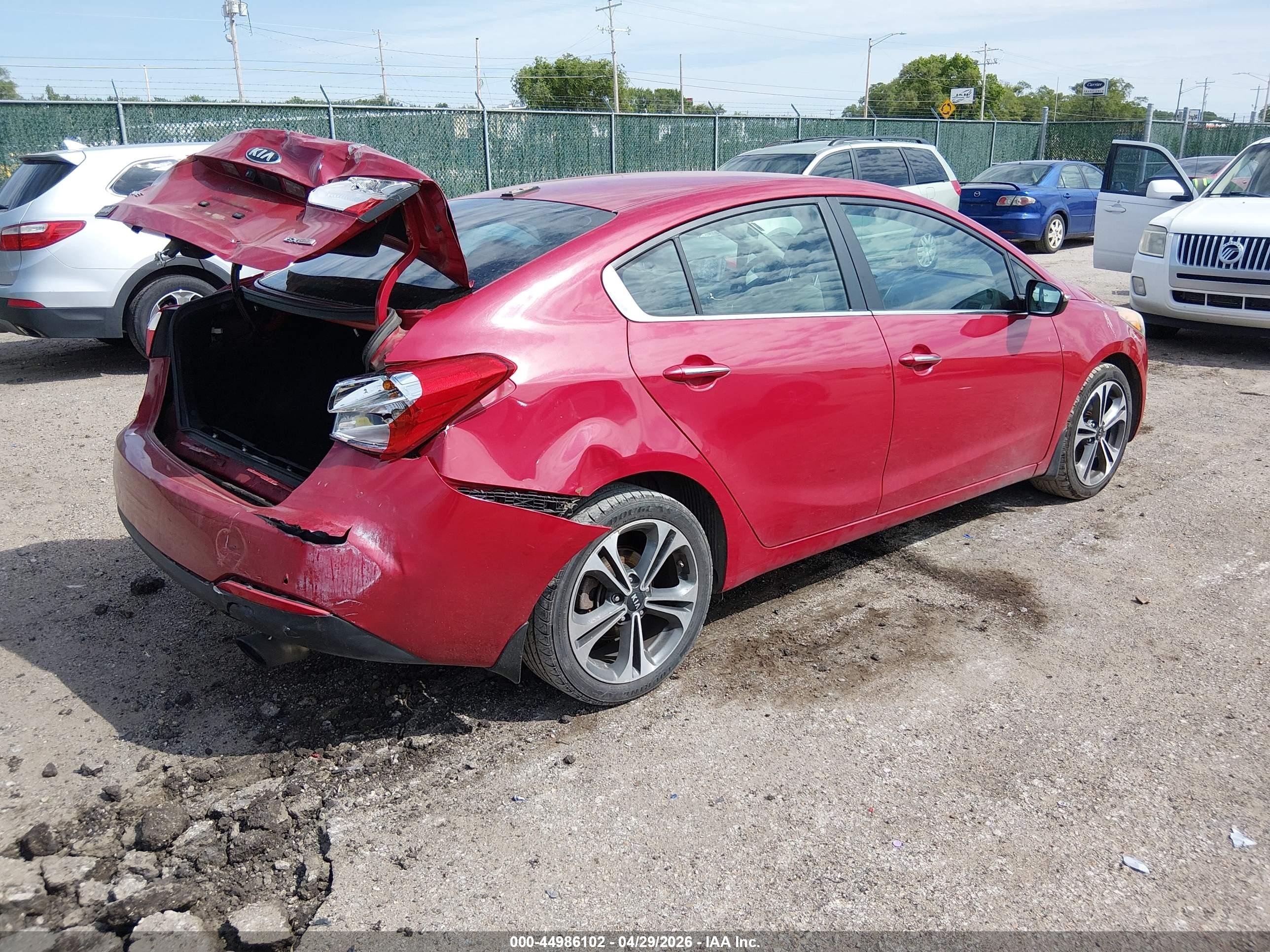 2014 Kia Forte Ex Red vin: KNAFX4A83E5176579