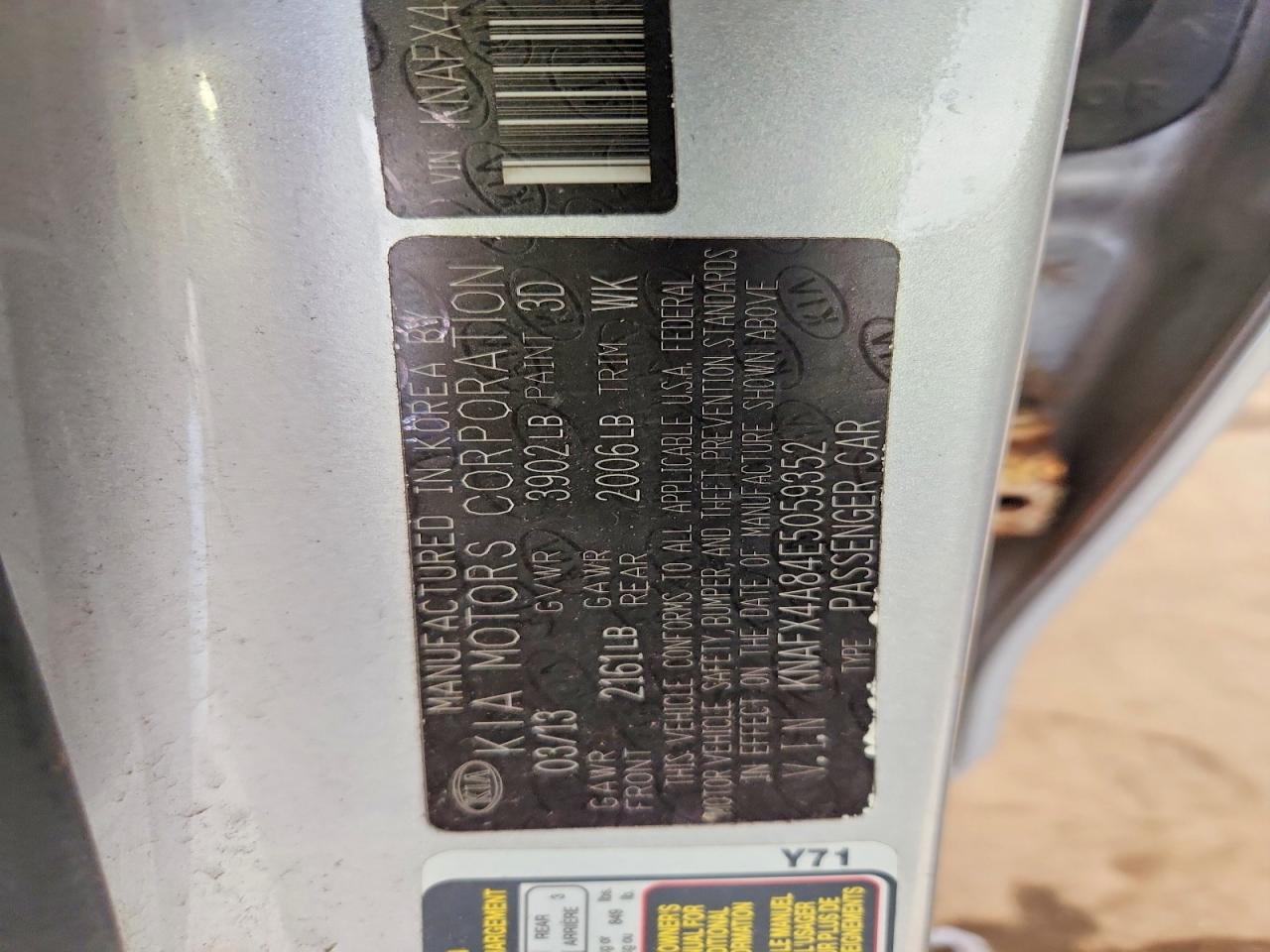 2014 Kia Forte Ex Silver vin: KNAFX4A84E5059352