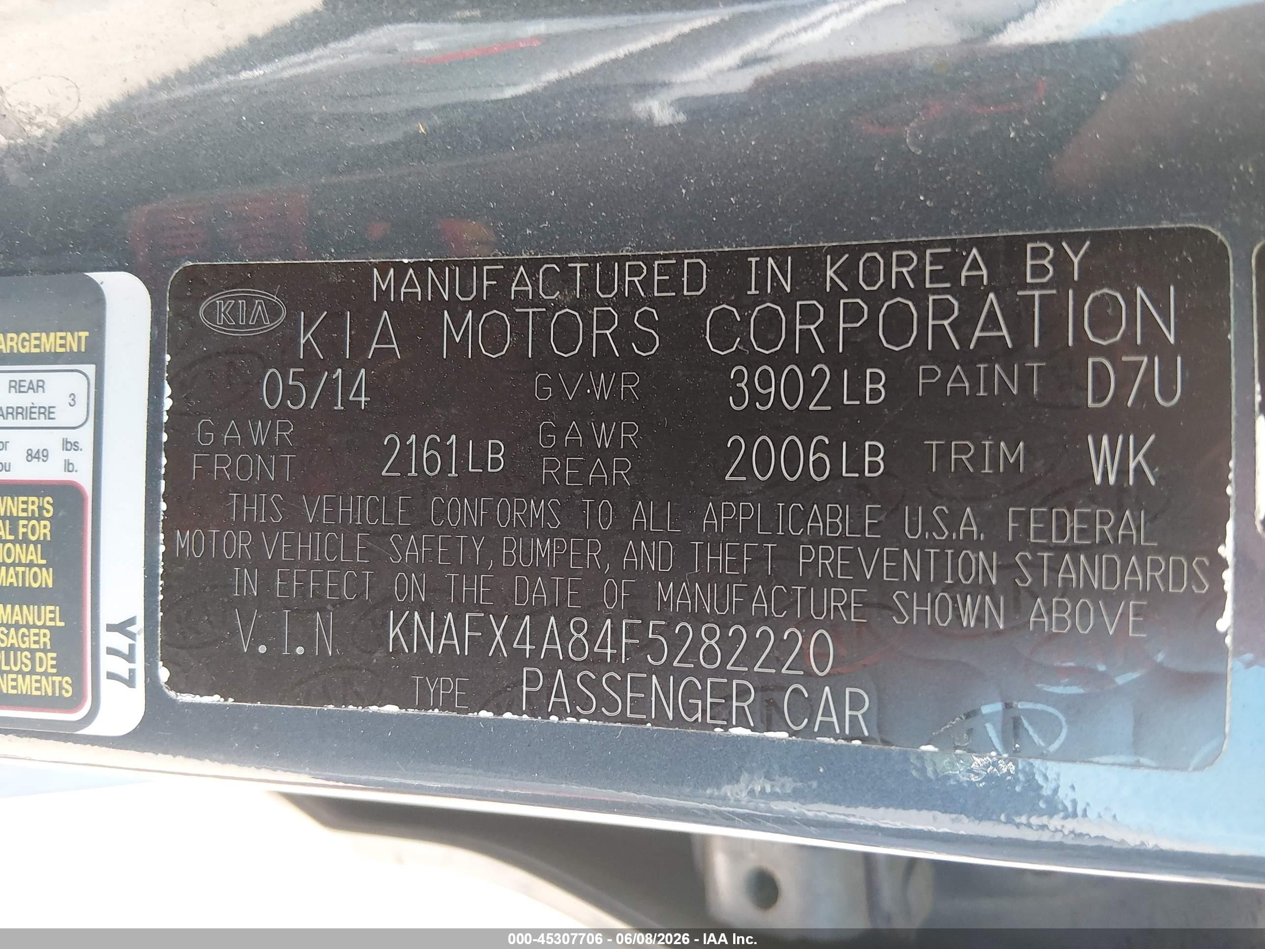 2015 Kia Forte Ex Gray vin: KNAFX4A84F5282220