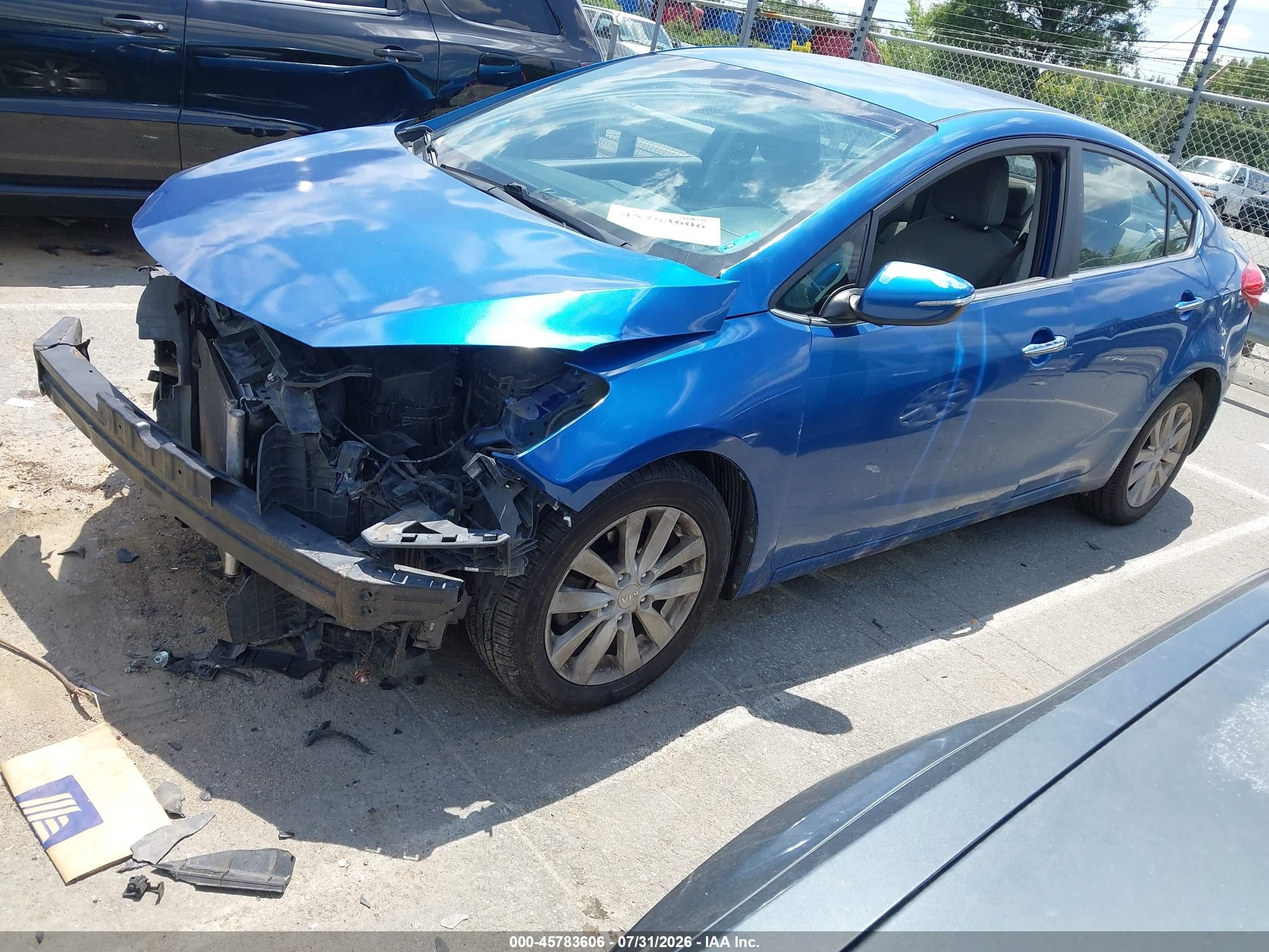 2014 Kia Forte Ex Blue vin: KNAFX4A85E5050790