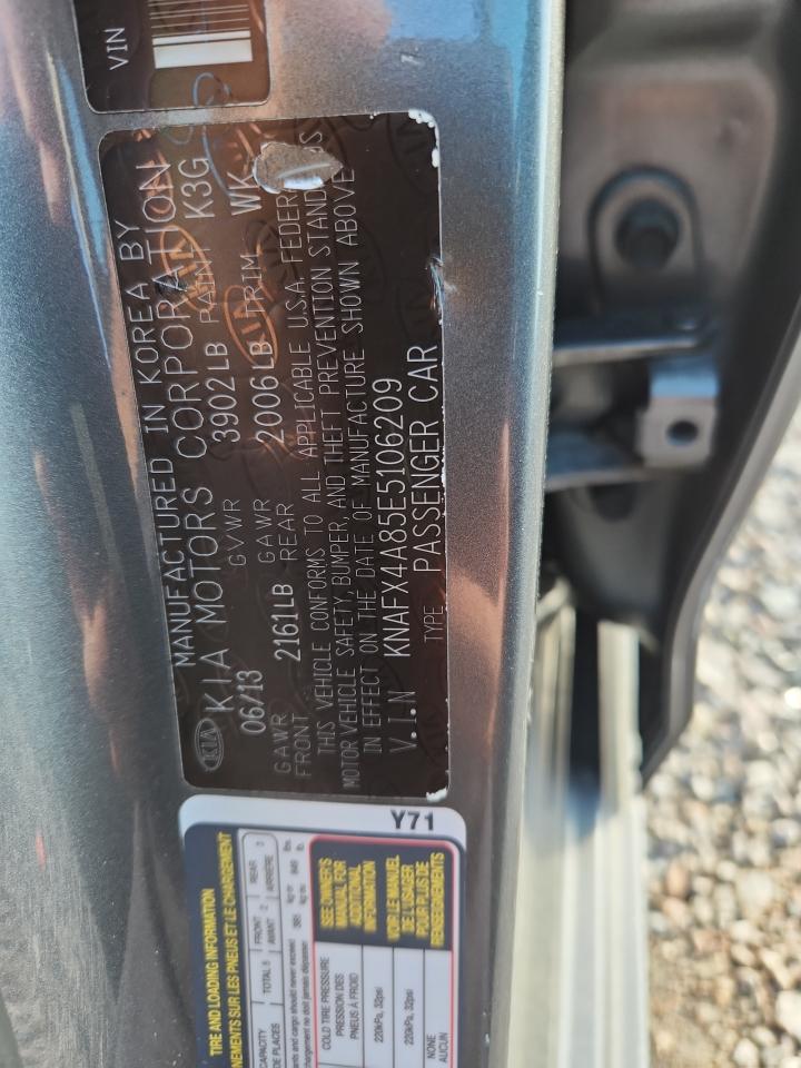 2014 Kia Forte Ex Gray vin: KNAFX4A85E5106209