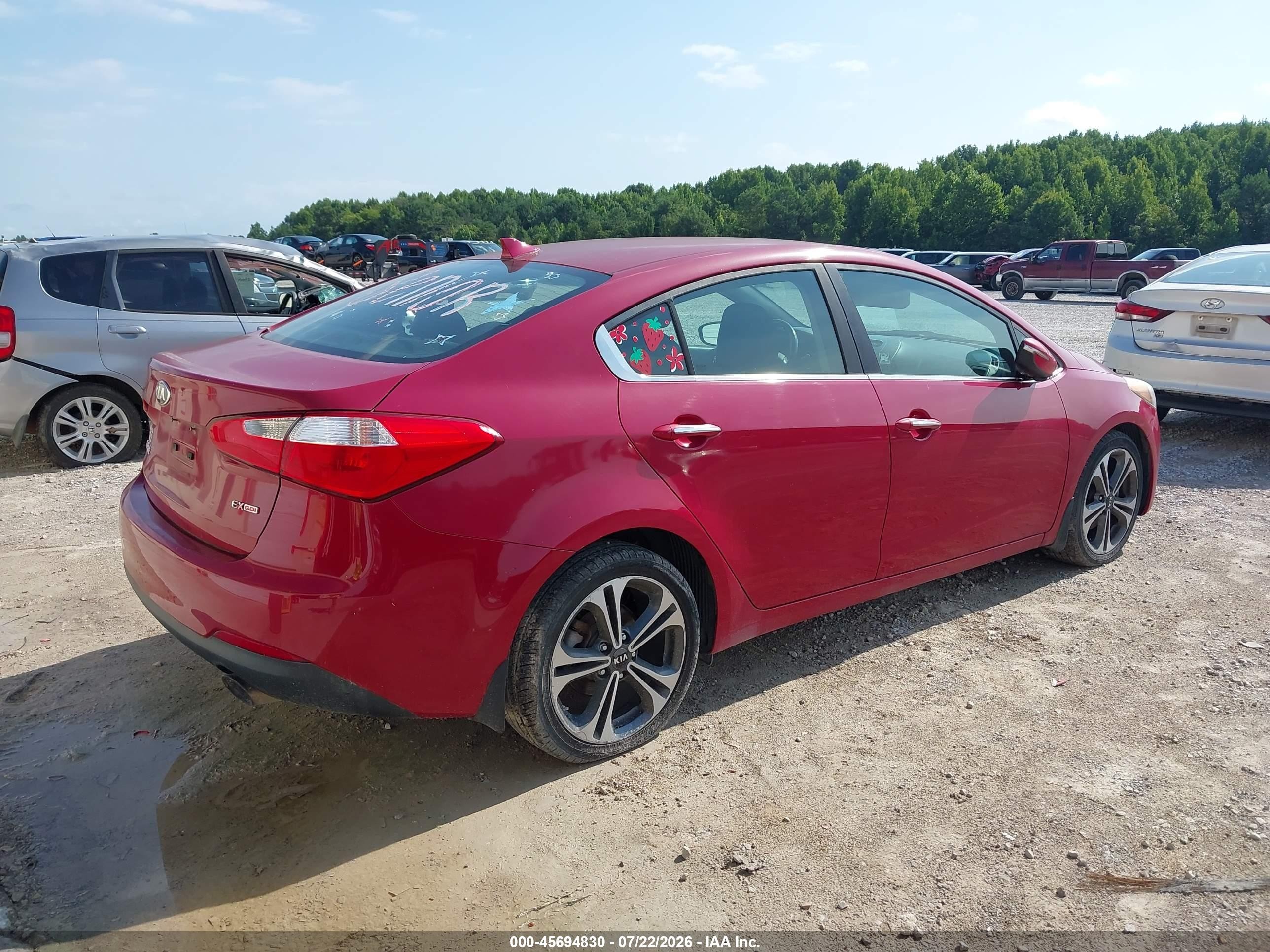 2015 Kia Forte Ex Red vin: KNAFX4A85F5315337