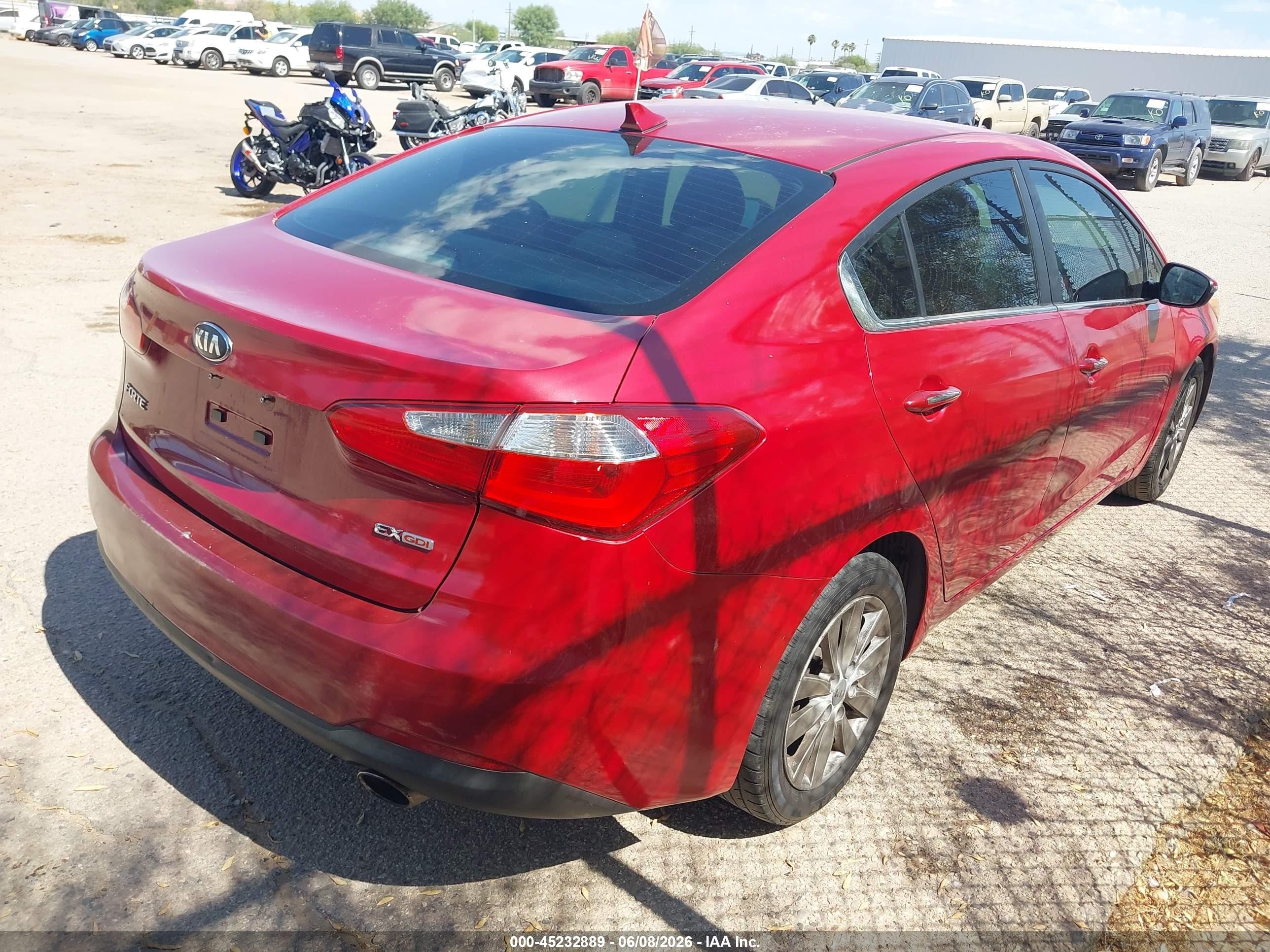 2014 Kia Forte Ex Red vin: KNAFX4A86E5050281