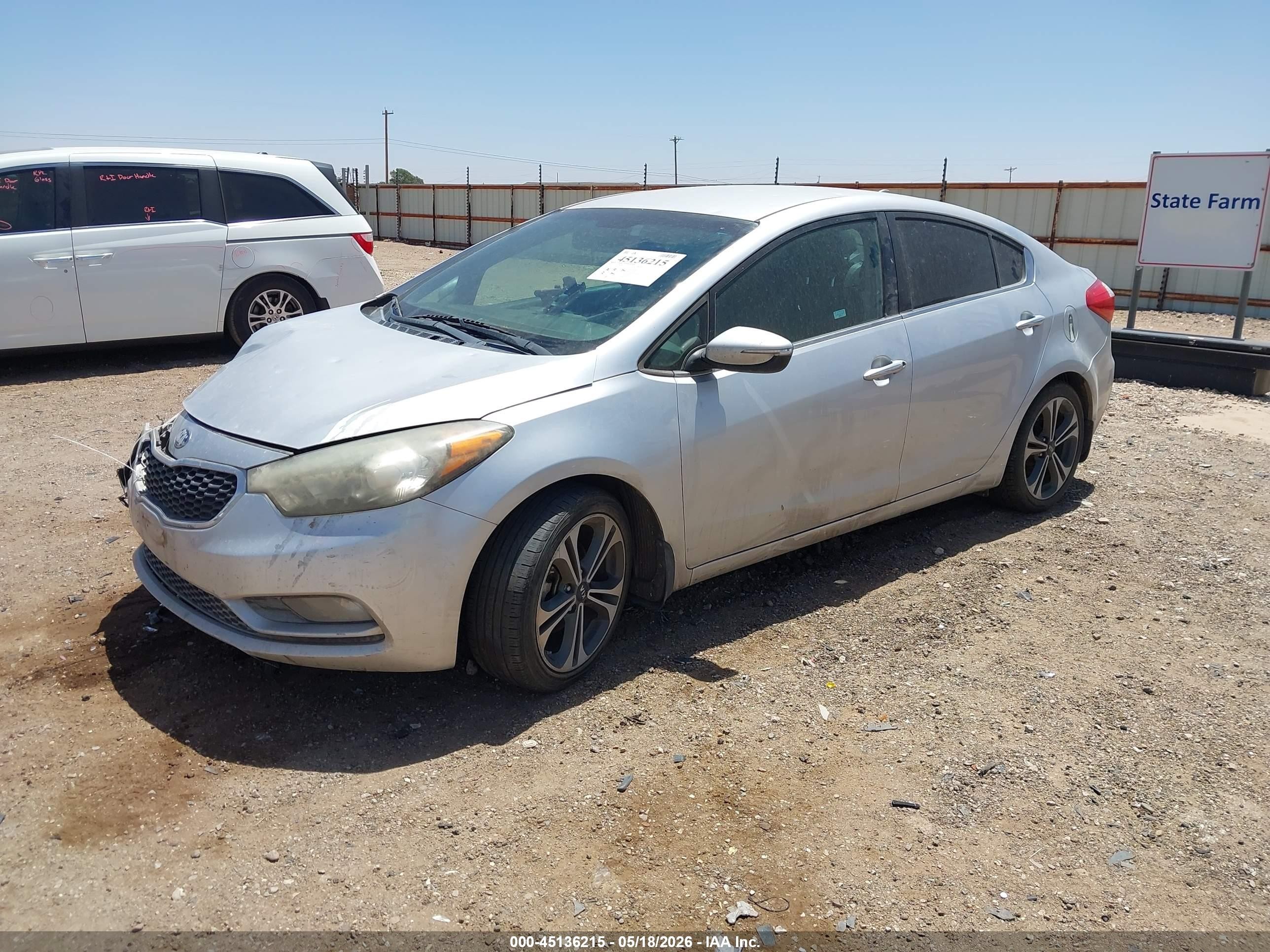 2014 Kia Forte Ex Gray vin: KNAFX4A86E5195255