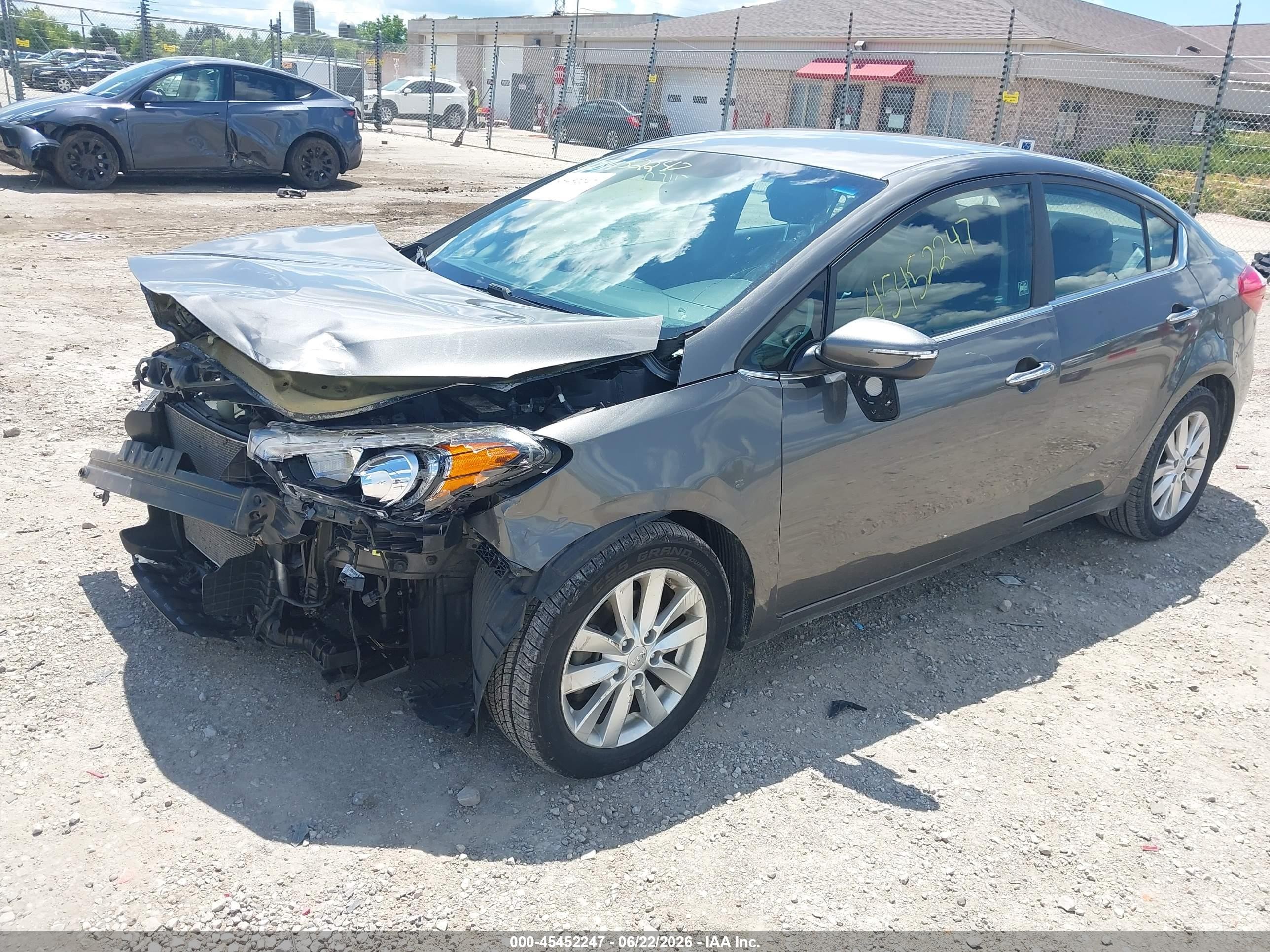 2014 Kia Forte Ex Gray vin: KNAFX4A87E5115381