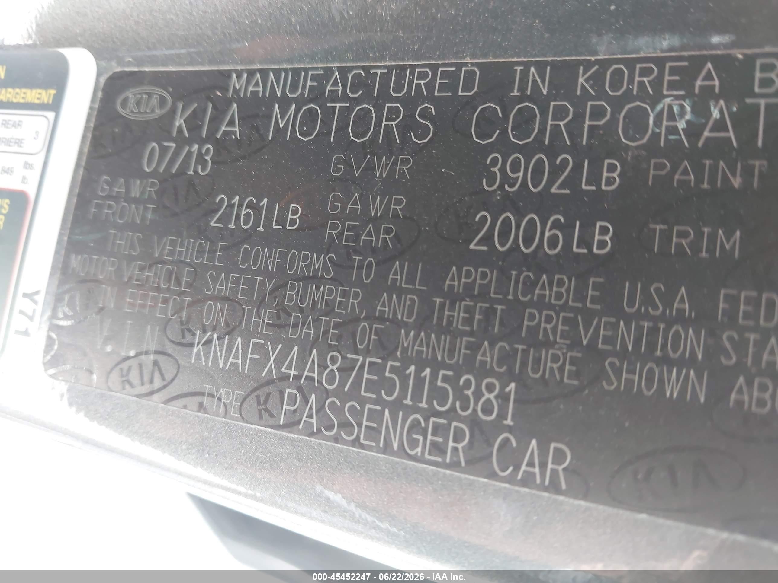 2014 Kia Forte Ex Gray vin: KNAFX4A87E5115381