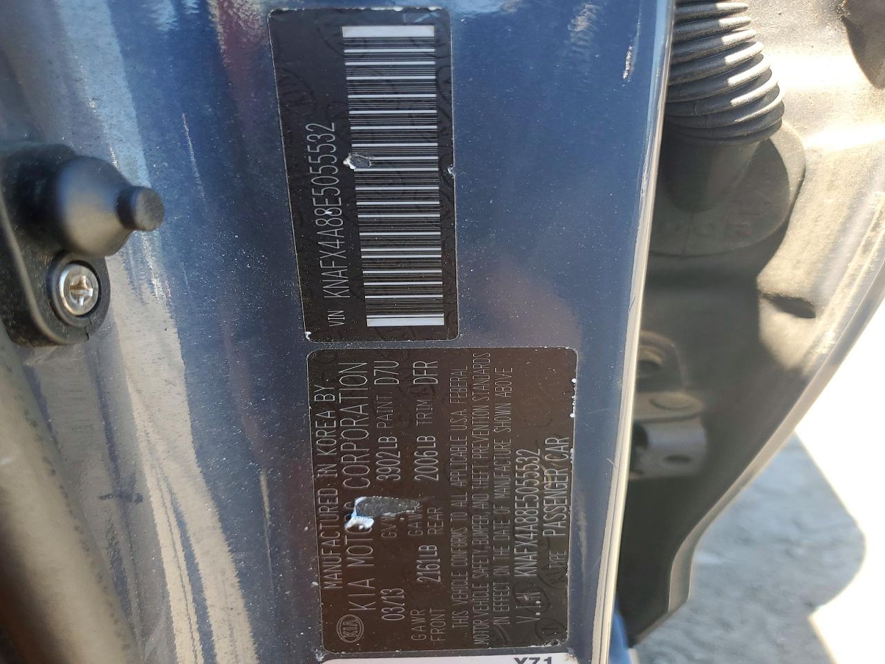 2014 Kia Forte Ex Gray vin: KNAFX4A88E5055532