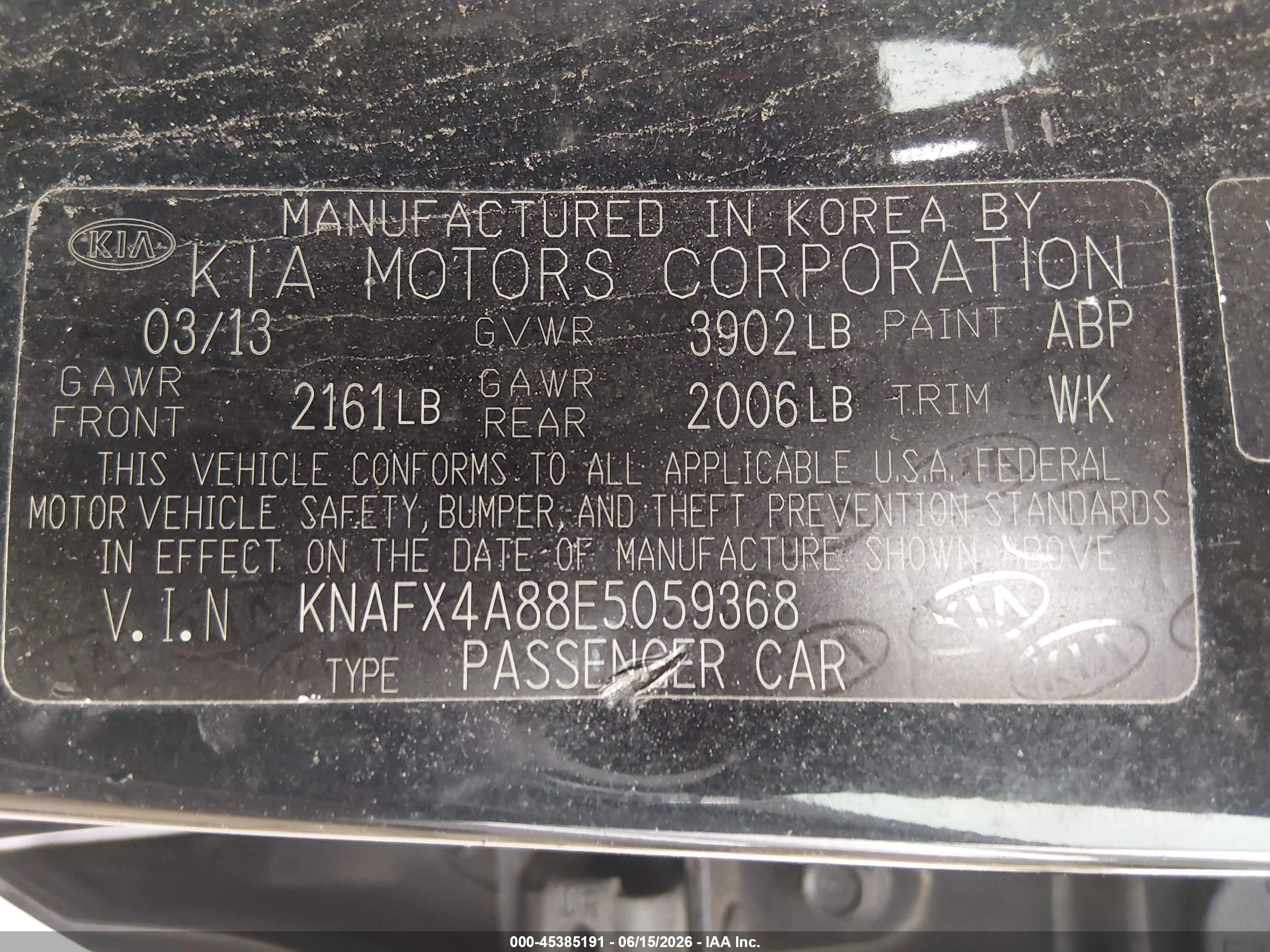 2014 Kia Forte Ex Black vin: KNAFX4A88E5059368