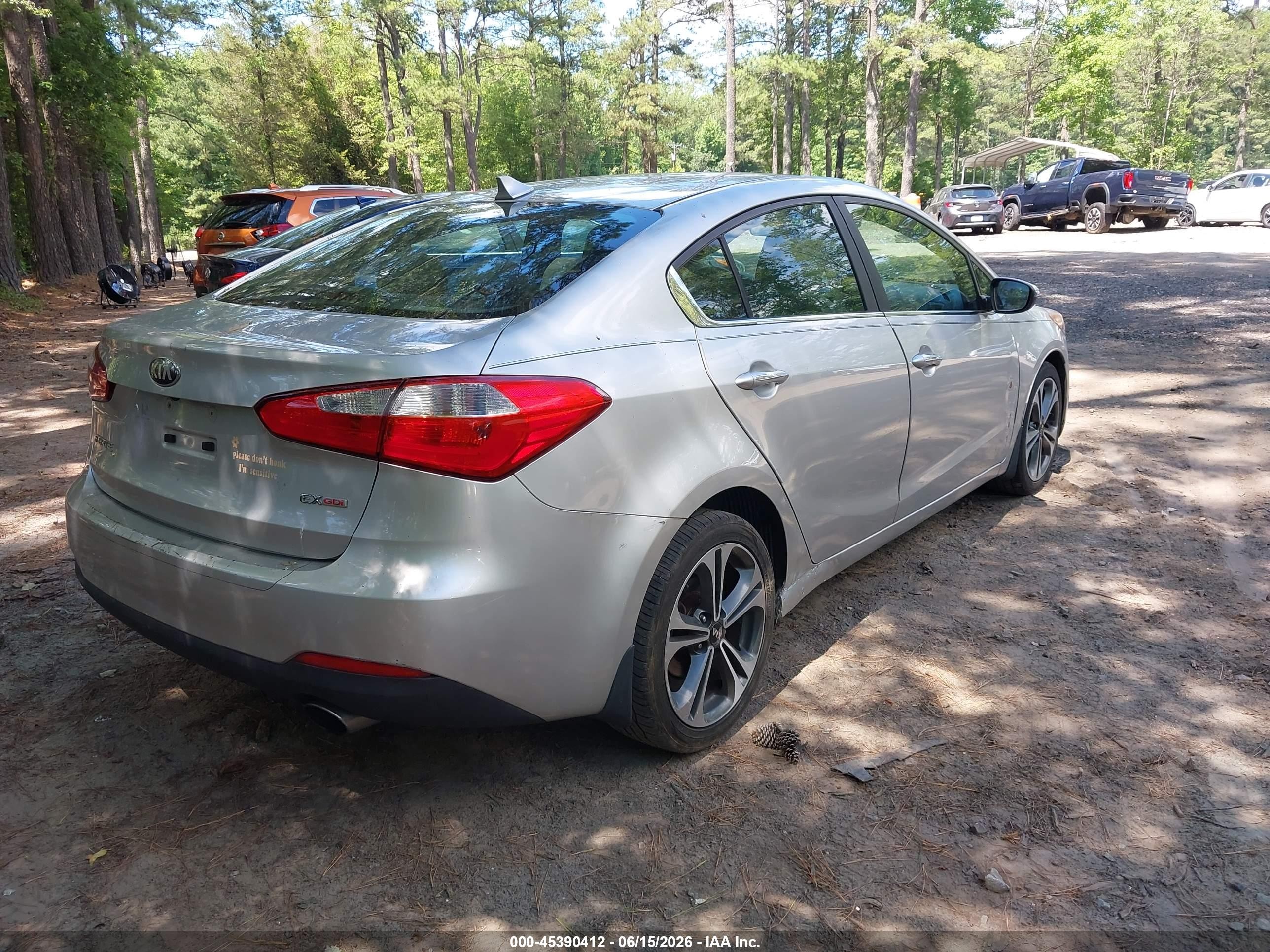2014 Kia Forte Ex Gray vin: KNAFX4A88E5073013
