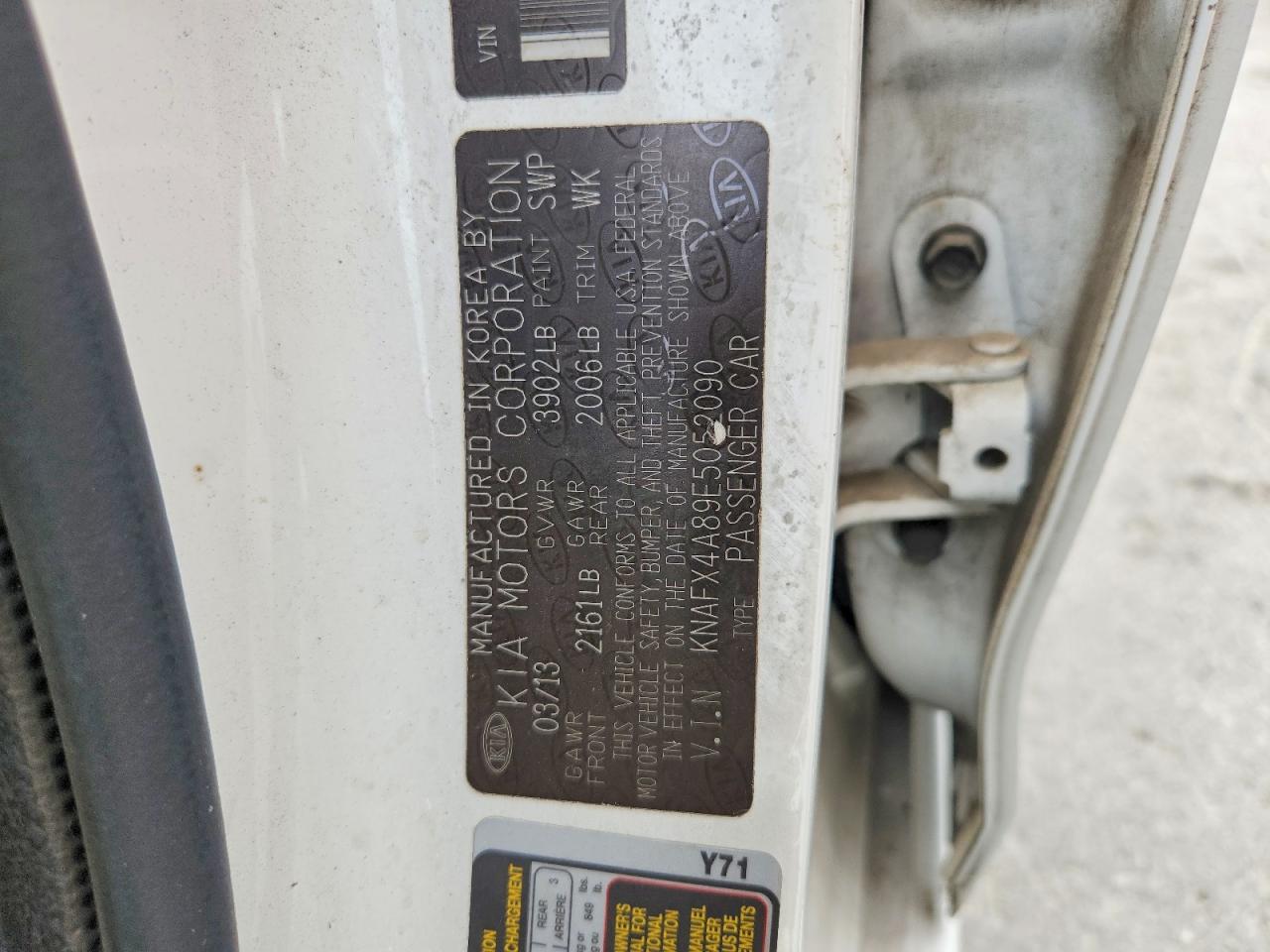 2014 Kia Forte Ex White vin: KNAFX4A89E5052090