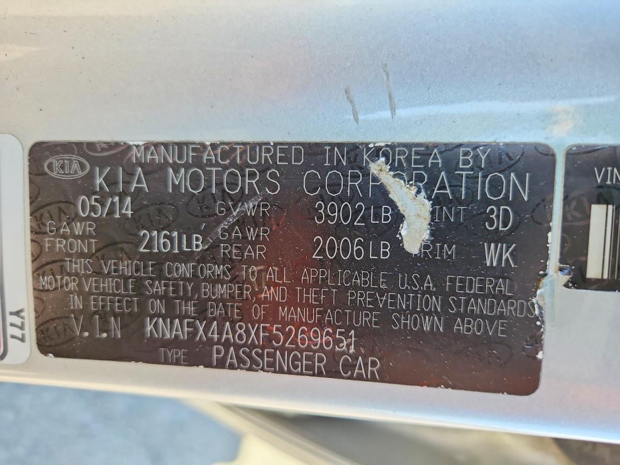 2015 Kia Forte Серебряный vin: KNAFX4A8XF5269651