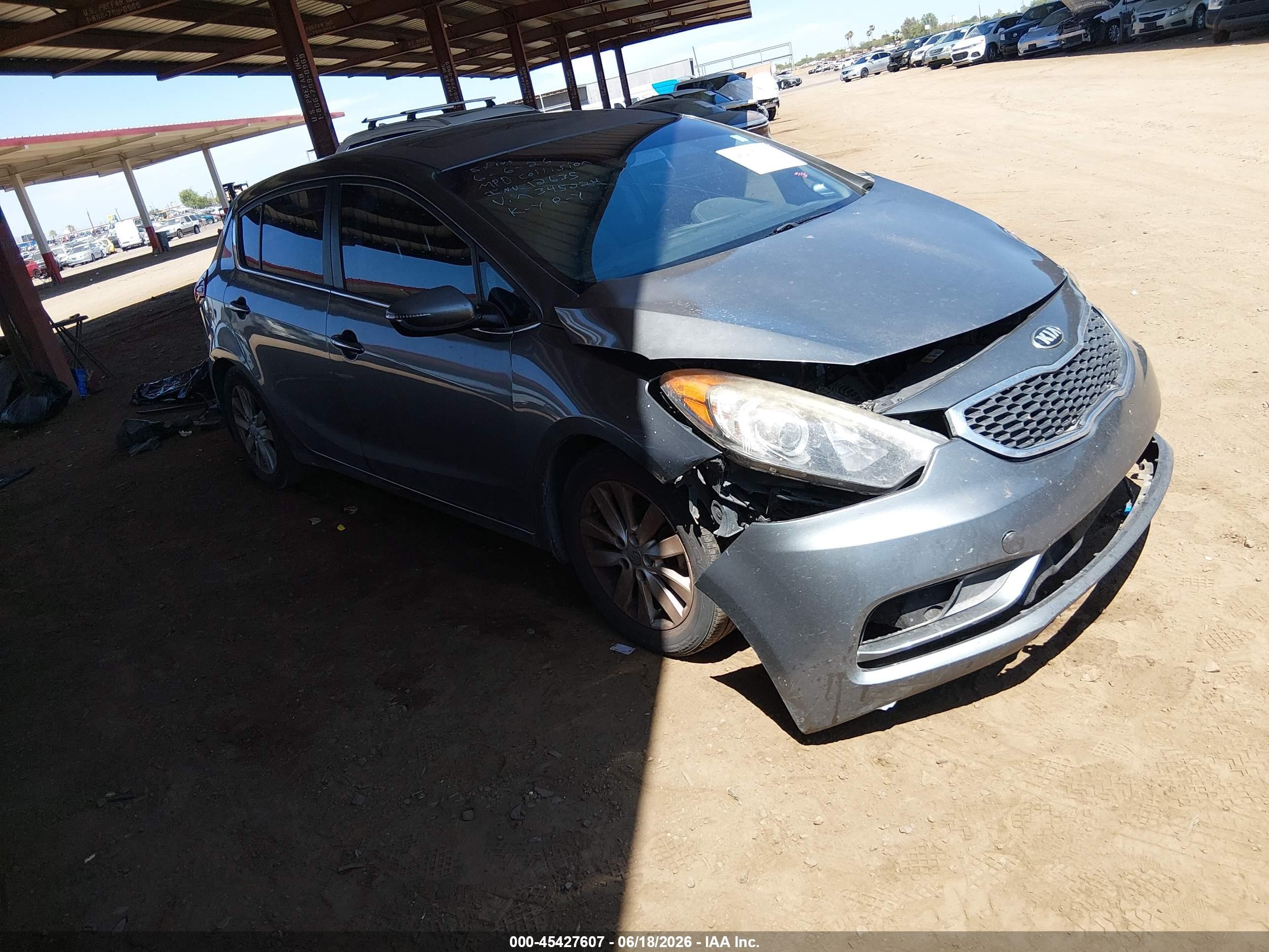 2015 Kia Forte Ex Gray vin: KNAFX5A82F5345224