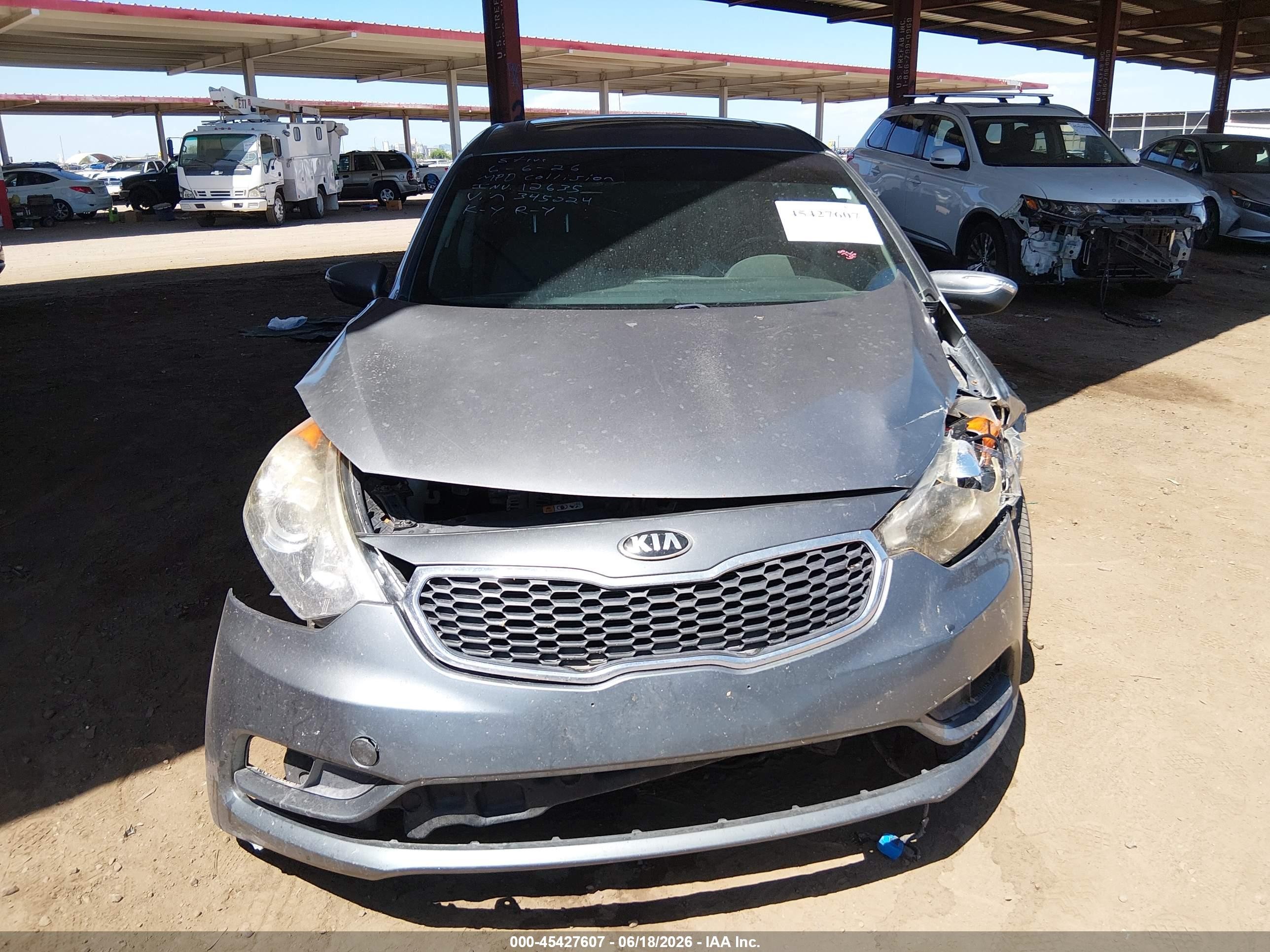 2015 Kia Forte Ex Gray vin: KNAFX5A82F5345224