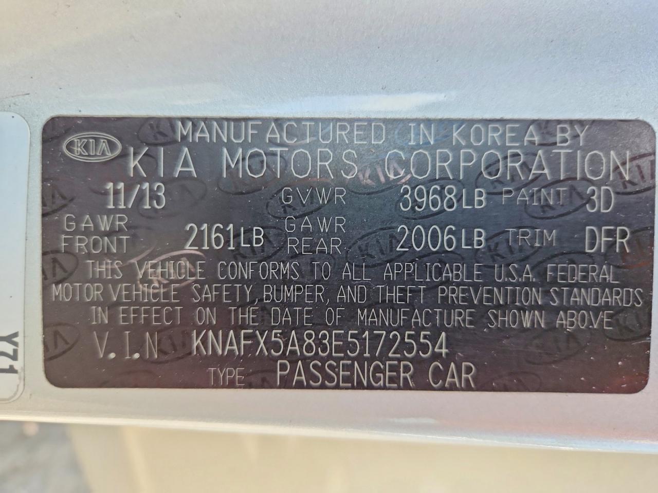 2014 Kia Forte Ex Silver vin: KNAFX5A83E5172554