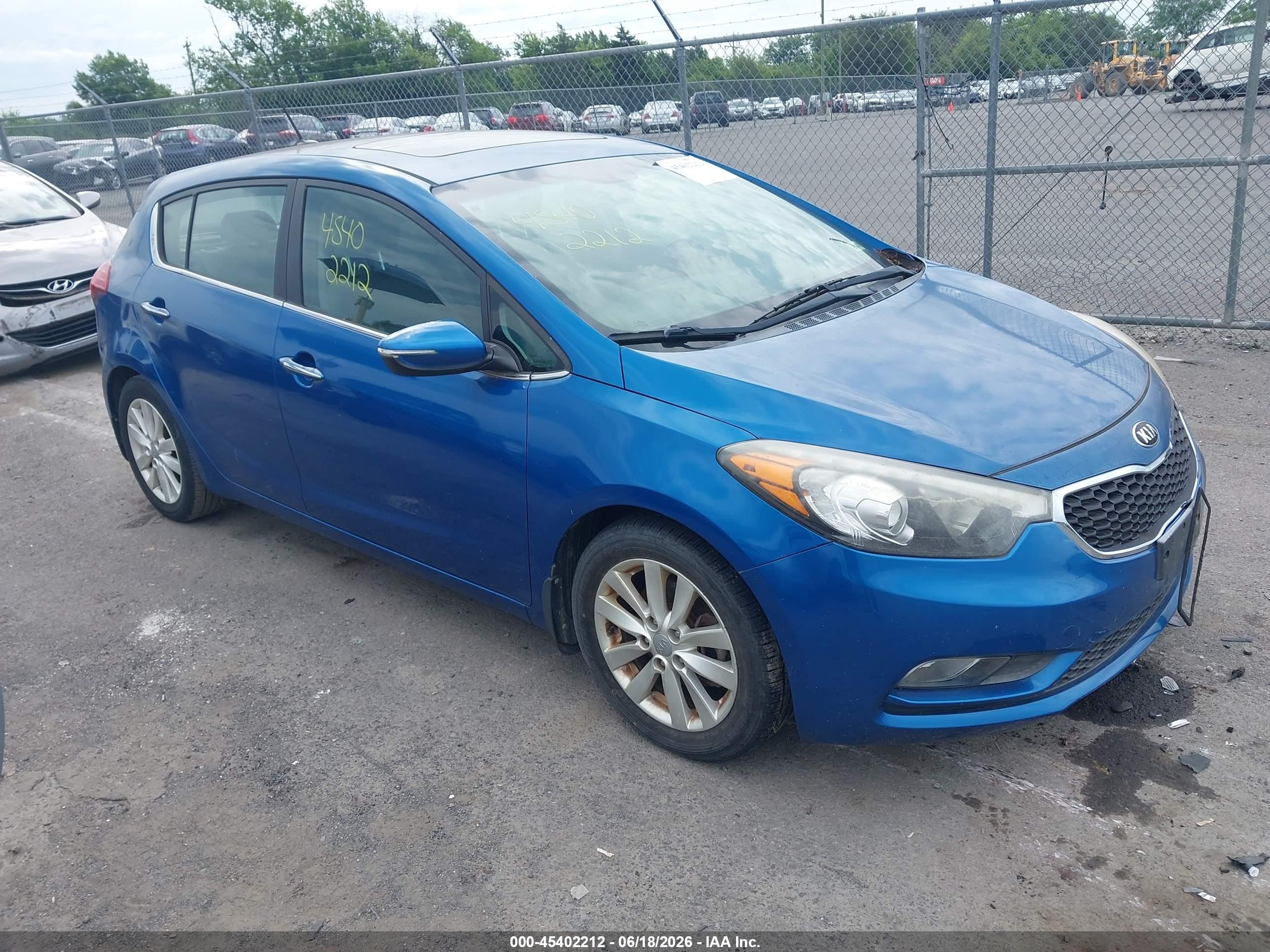 2015 Kia Forte Ex Blue vin: KNAFX5A84F5283857