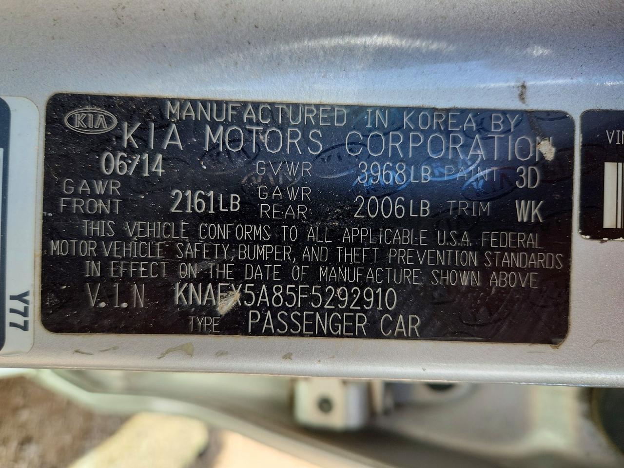 2015 Kia Forte Ex Silver vin: KNAFX5A85F5292910