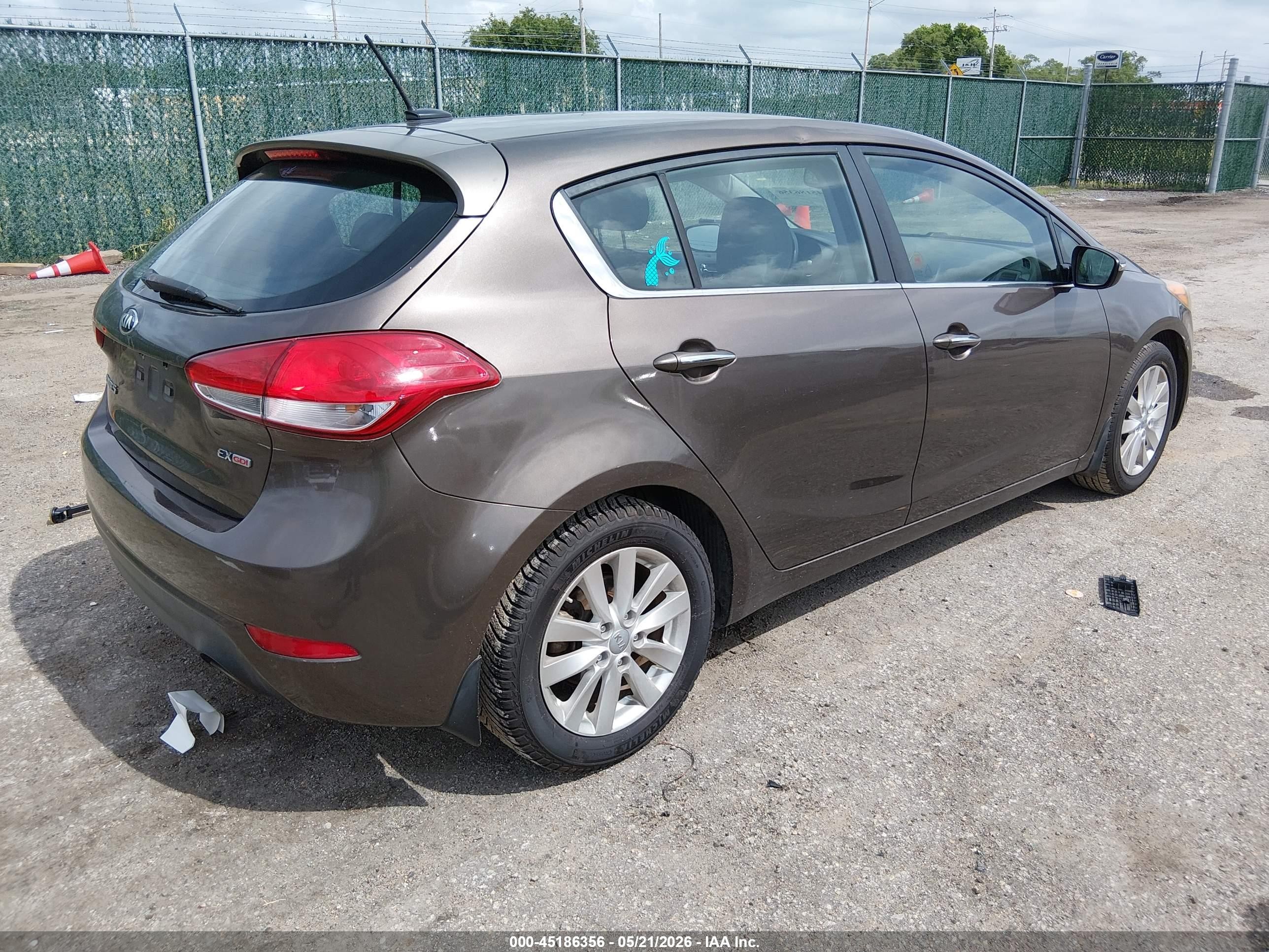 2015 Kia Forte Ex Brown vin: KNAFX5A87F5301767