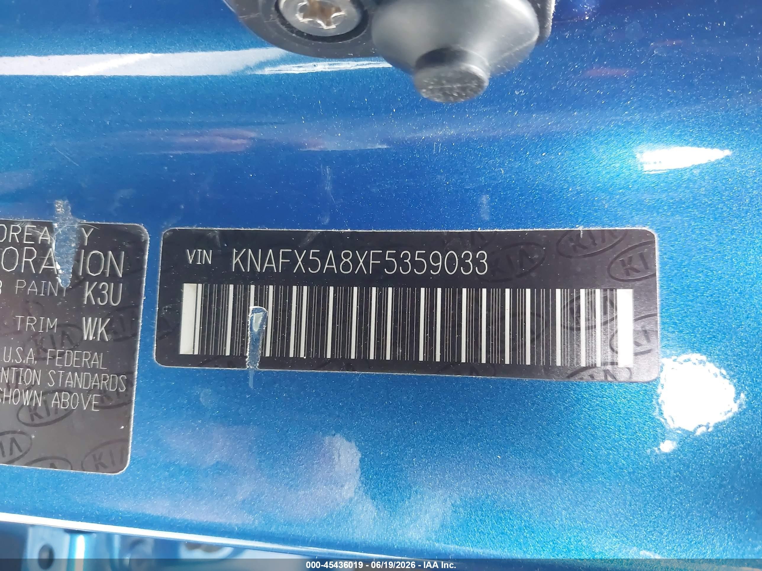 2015 Kia Forte Ex Blue vin: KNAFX5A8XF5359033