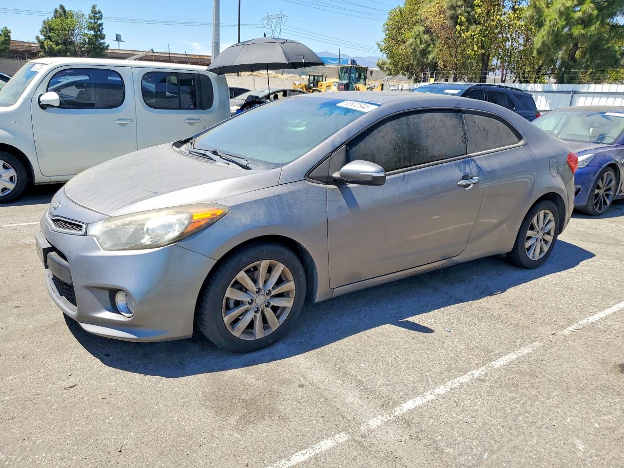 2014 Kia Forte Koup Ex Gray vin: KNAFX6A80E5202308