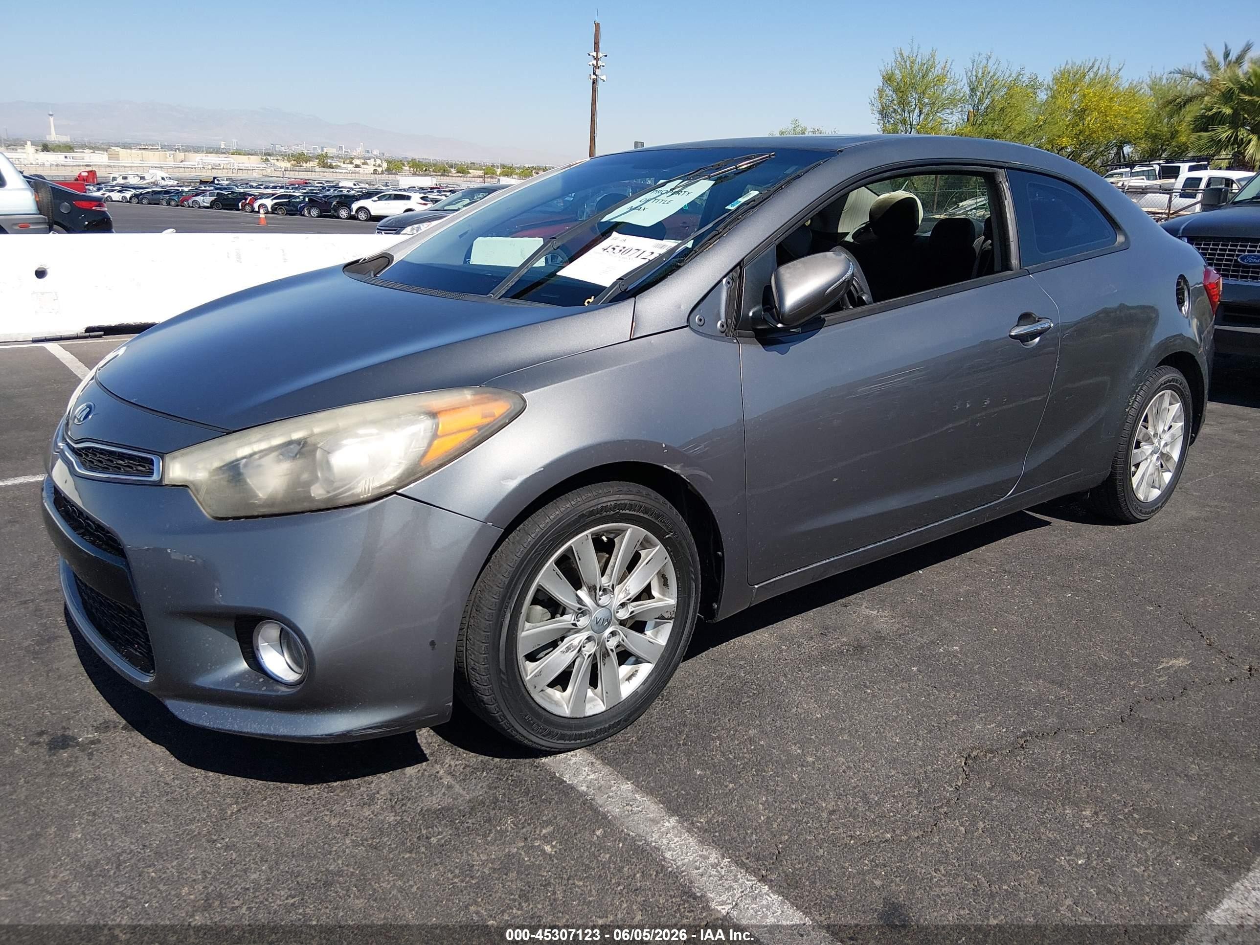 2014 Kia Forte Koup Ex Gray vin: KNAFX6A83E5220236