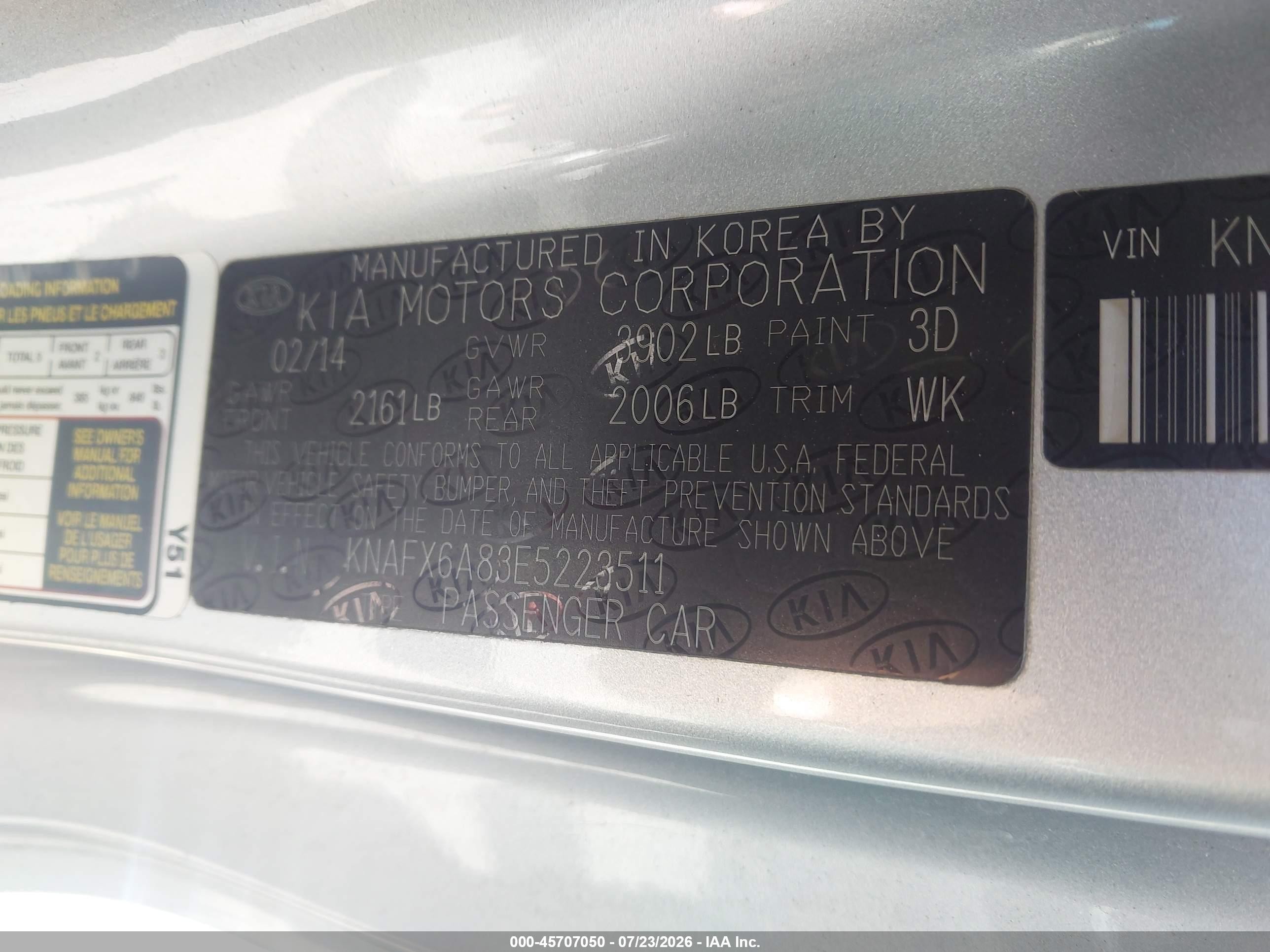 2014 Kia Forte Koup Ex Silver vin: KNAFX6A83E5223511