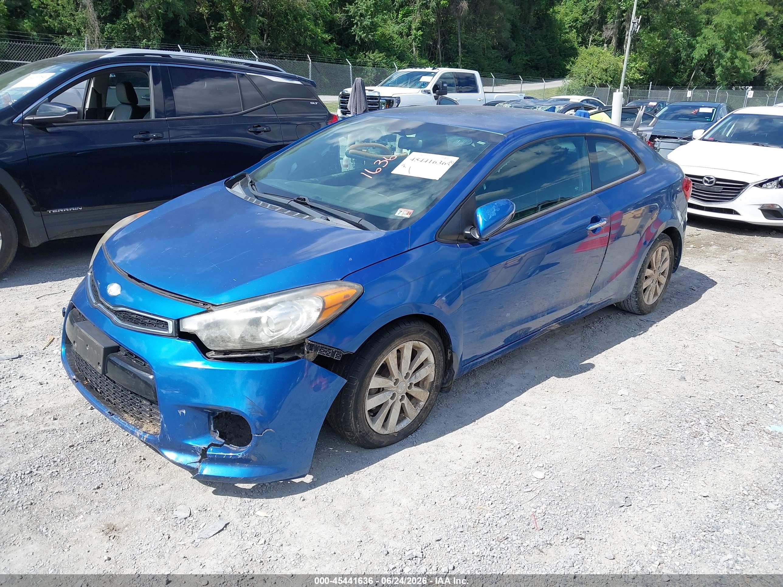 2014 Kia Forte Koup Ex Blue vin: KNAFX6A86E5175437