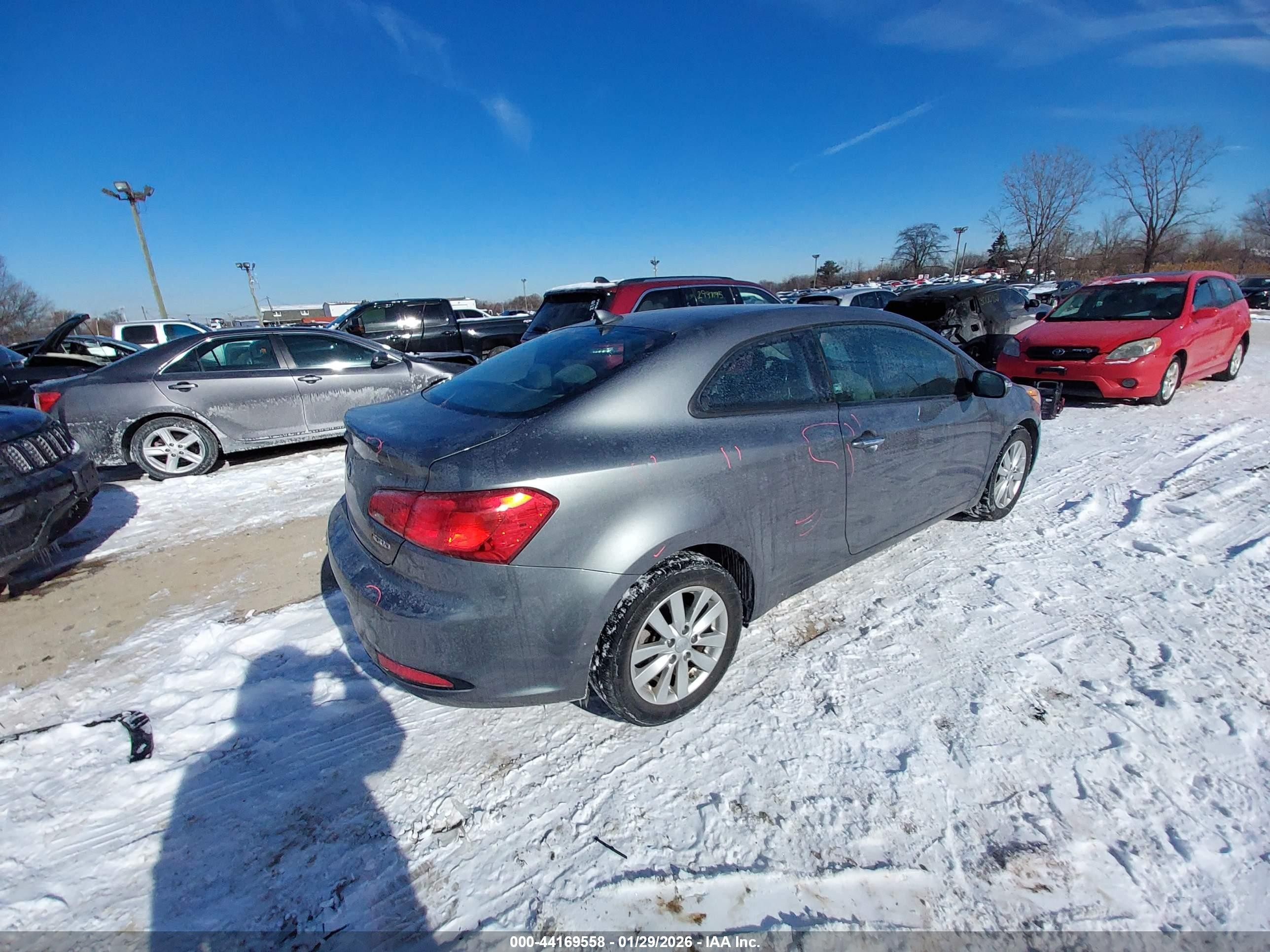 2014 Kia Forte Koup Ex Gray vin: KNAFX6A86E5243980
