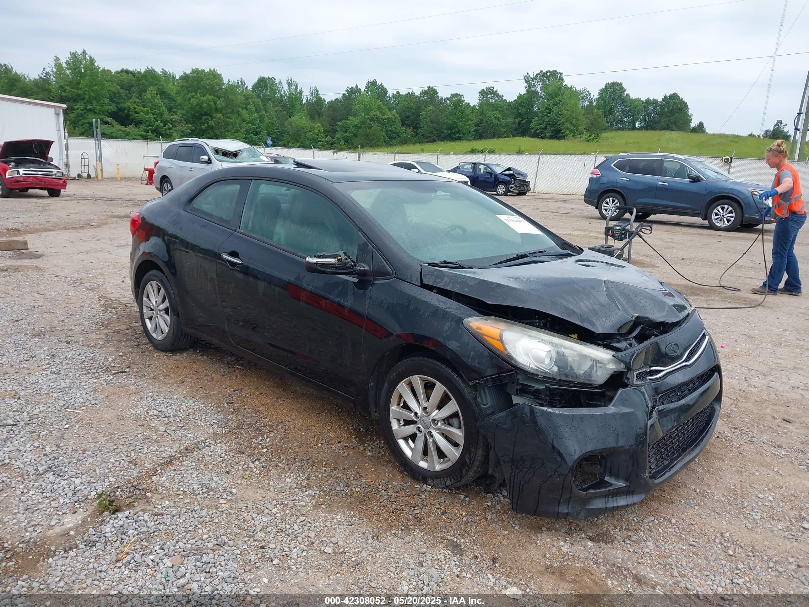 2014 Kia Forte Koup Ex Черный vin: KNAFX6A87E5159697