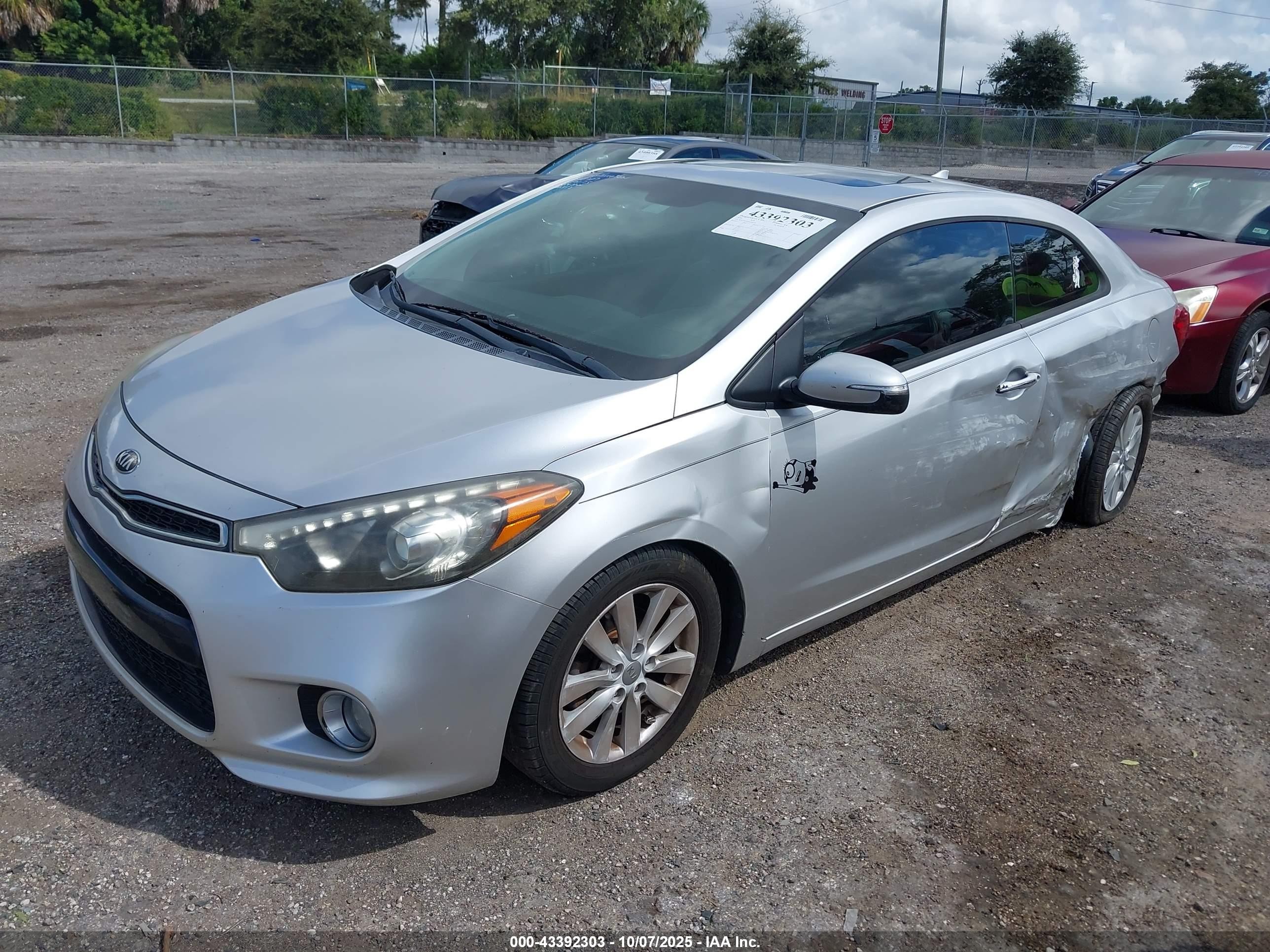 2014 Kia Forte Koup Ex Серебряный vin: KNAFX6A87E5200376