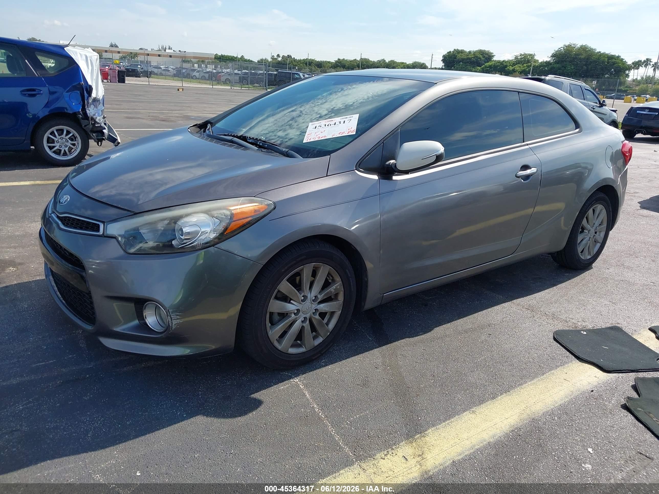 2014 Kia Forte Koup Ex Gray vin: KNAFX6A88E5202850