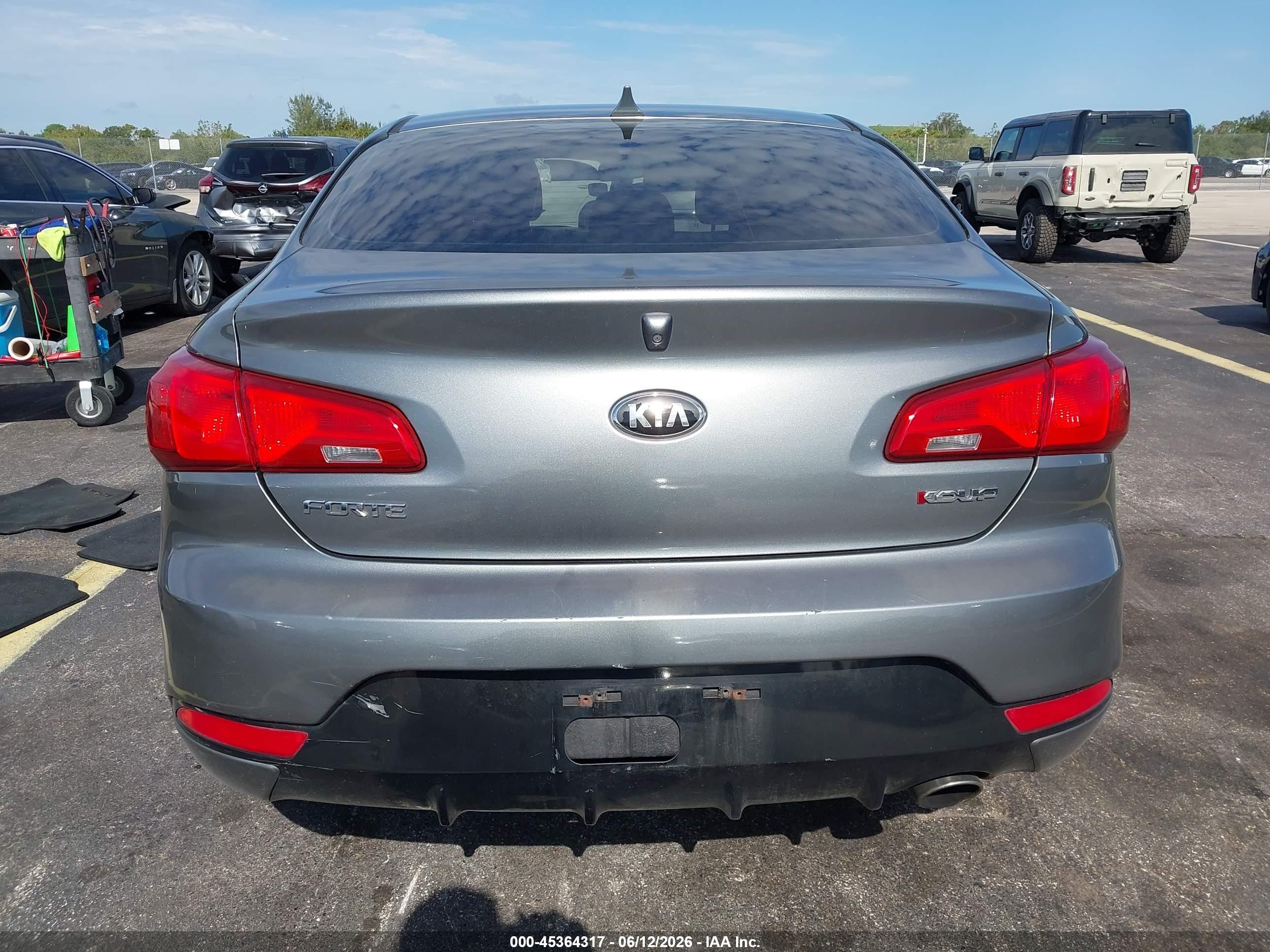 2014 Kia Forte Koup Ex Gray vin: KNAFX6A88E5202850