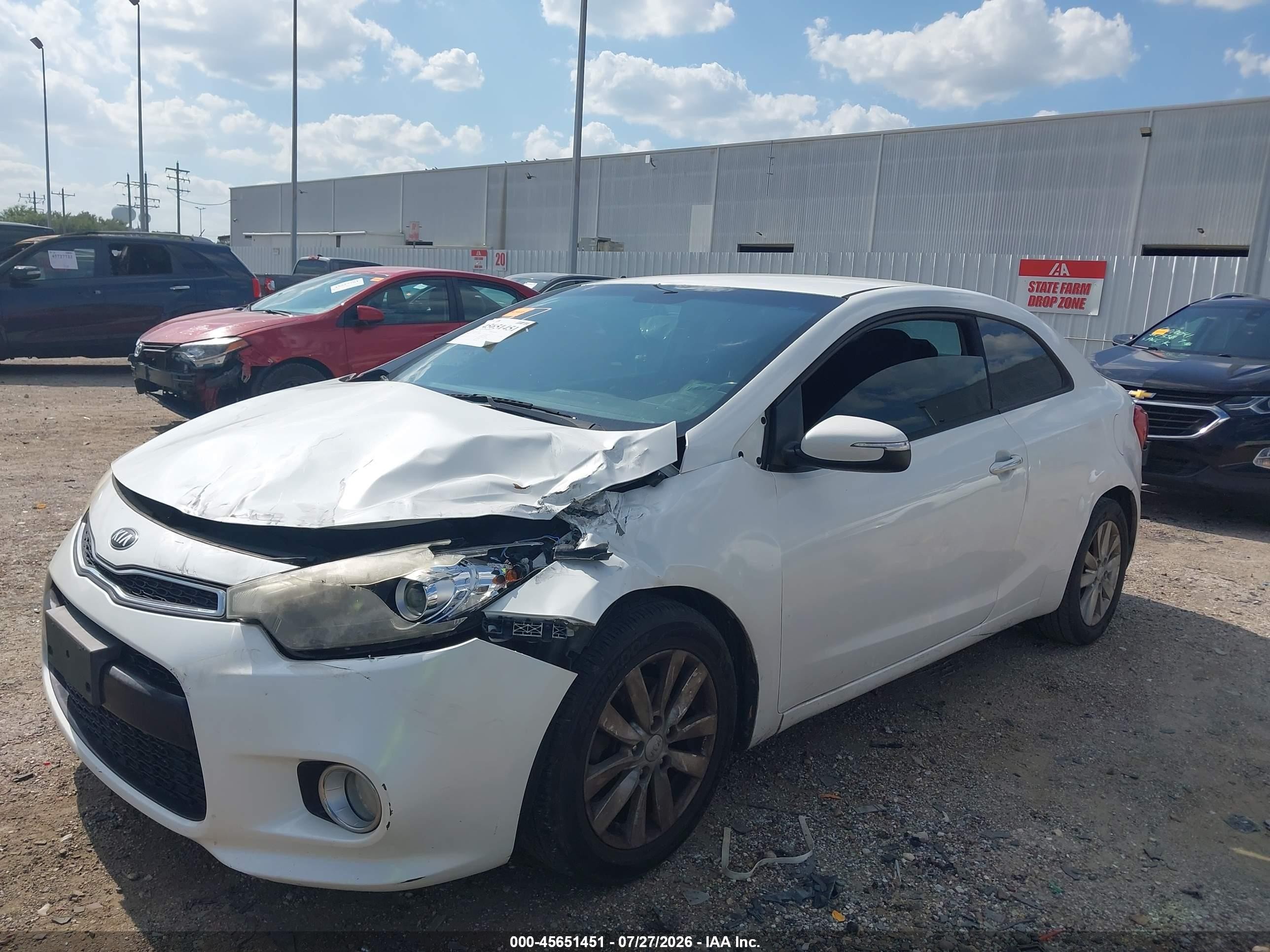 2015 Kia Forte Koup Ex White vin: KNAFX6A8XF5369390