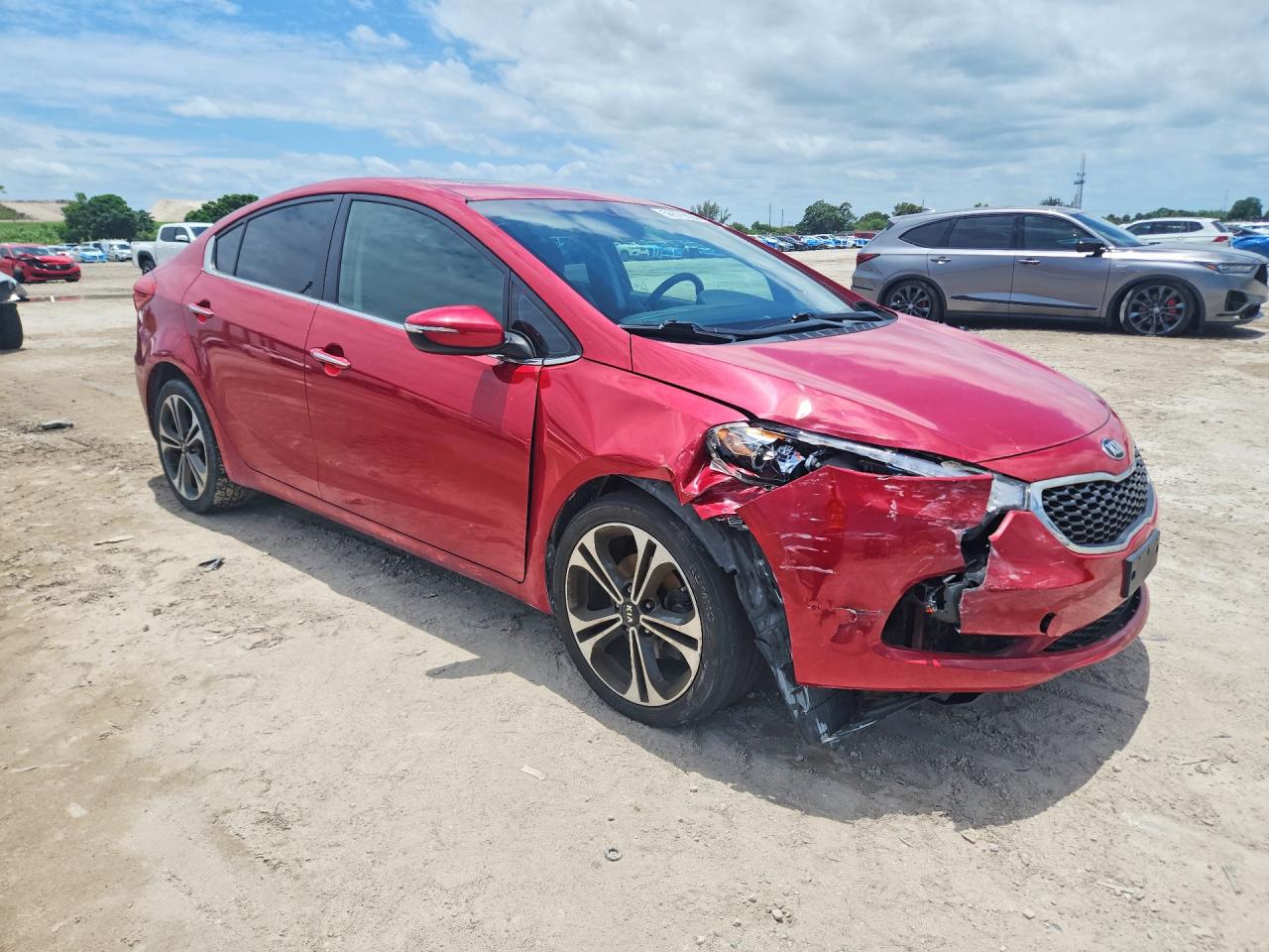 2014 Kia Forte Ex Red vin: KNAFZ4A80E5064235