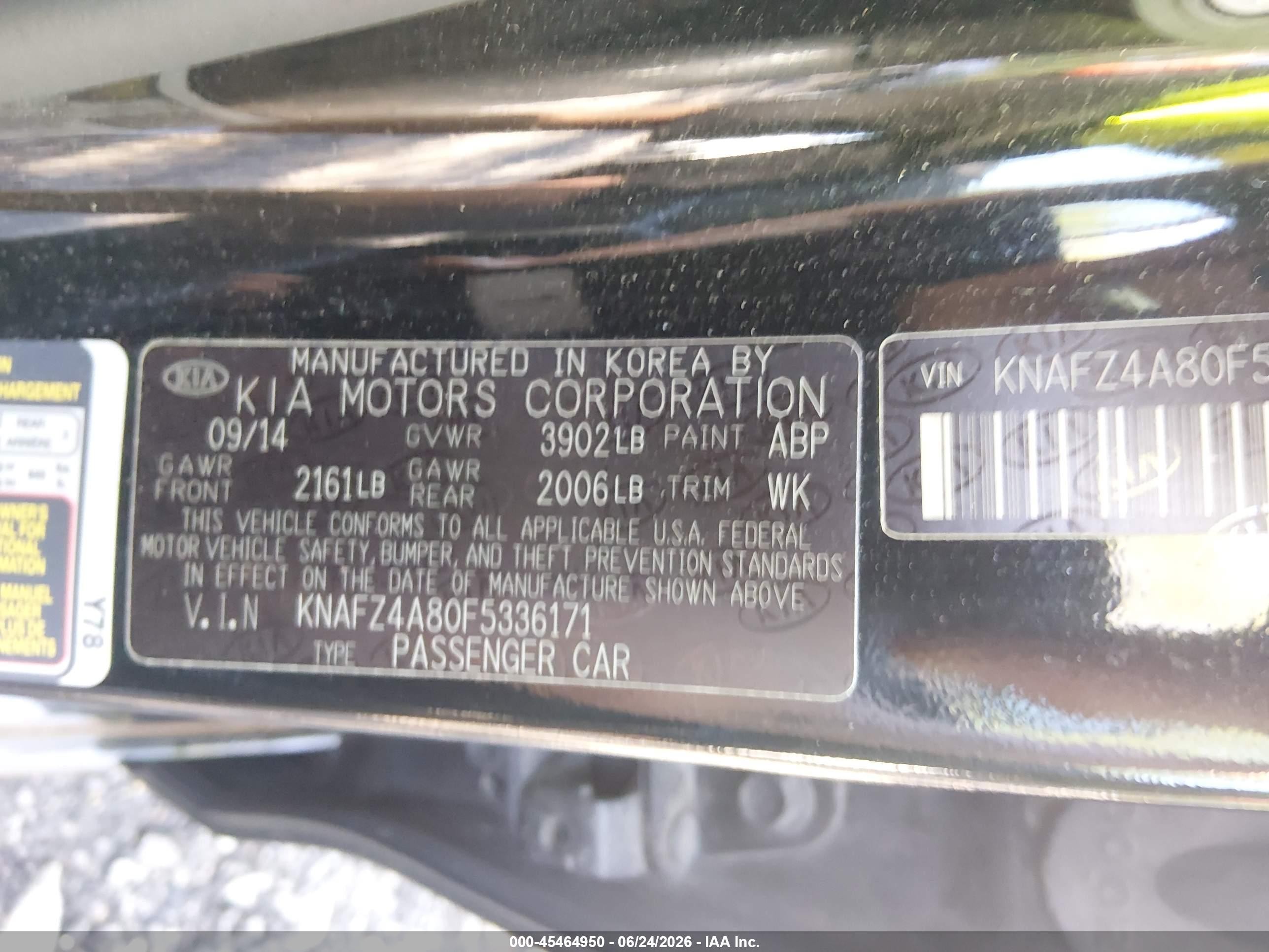 2015 Kia Forte Ex Черный vin: KNAFZ4A80F5336171