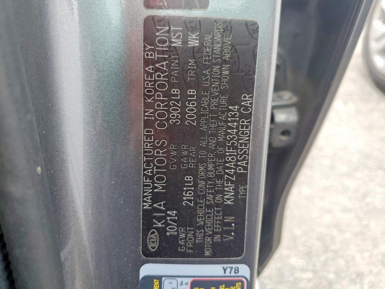 2015 Kia Forte Ex Gray vin: KNAFZ4A81F5344134