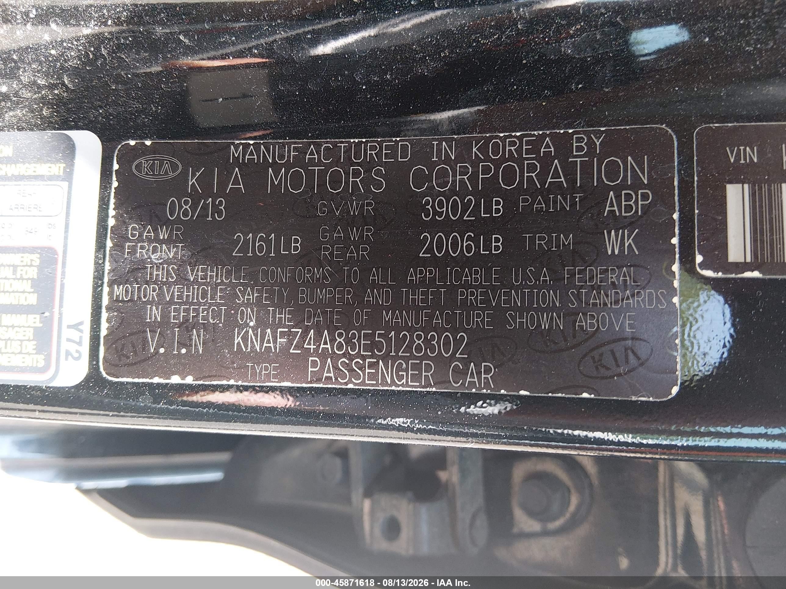 2014 Kia Forte Ex Black vin: KNAFZ4A83E5128302