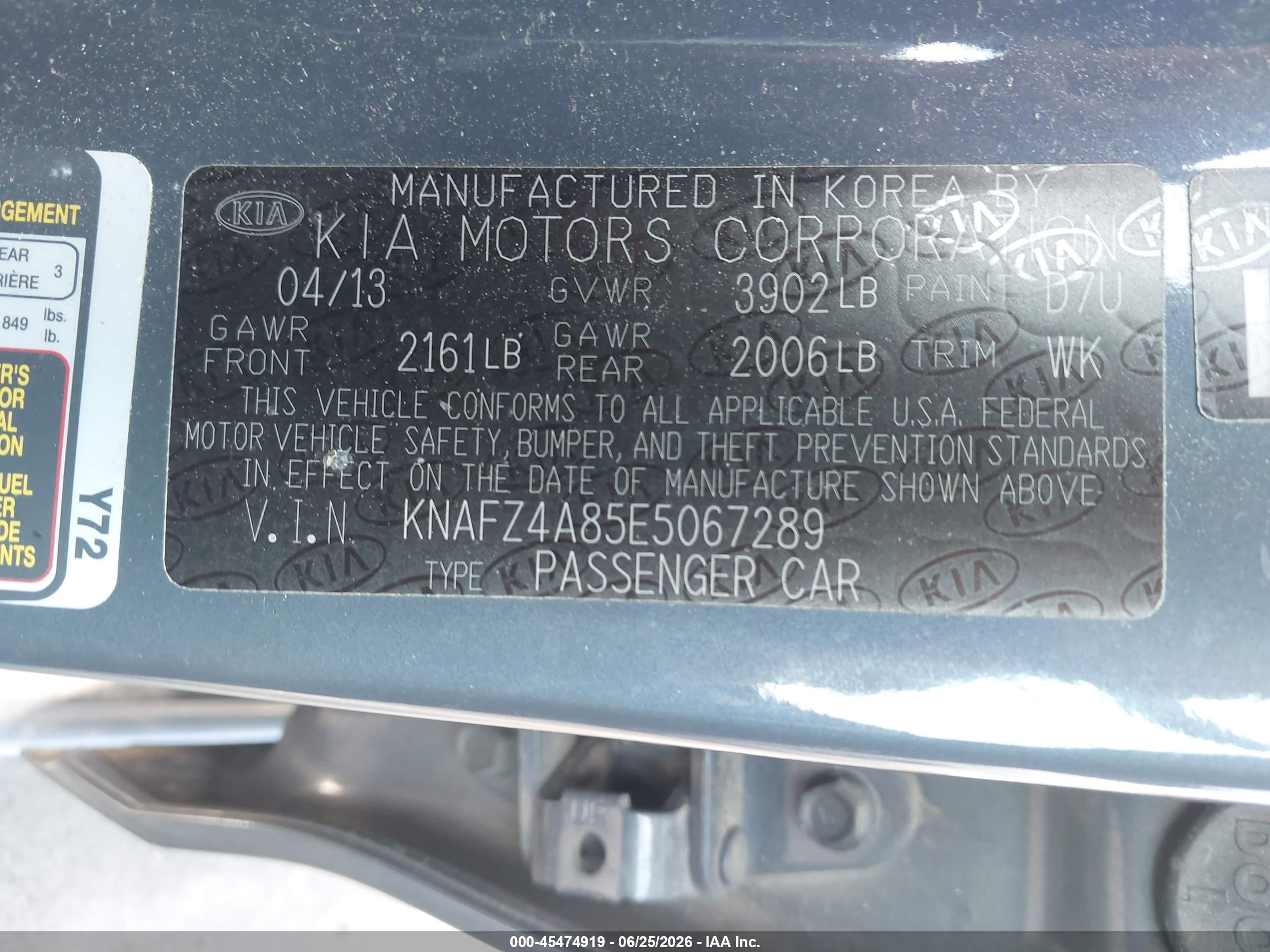 2014 Kia Forte Ex Gray vin: KNAFZ4A85E5067289