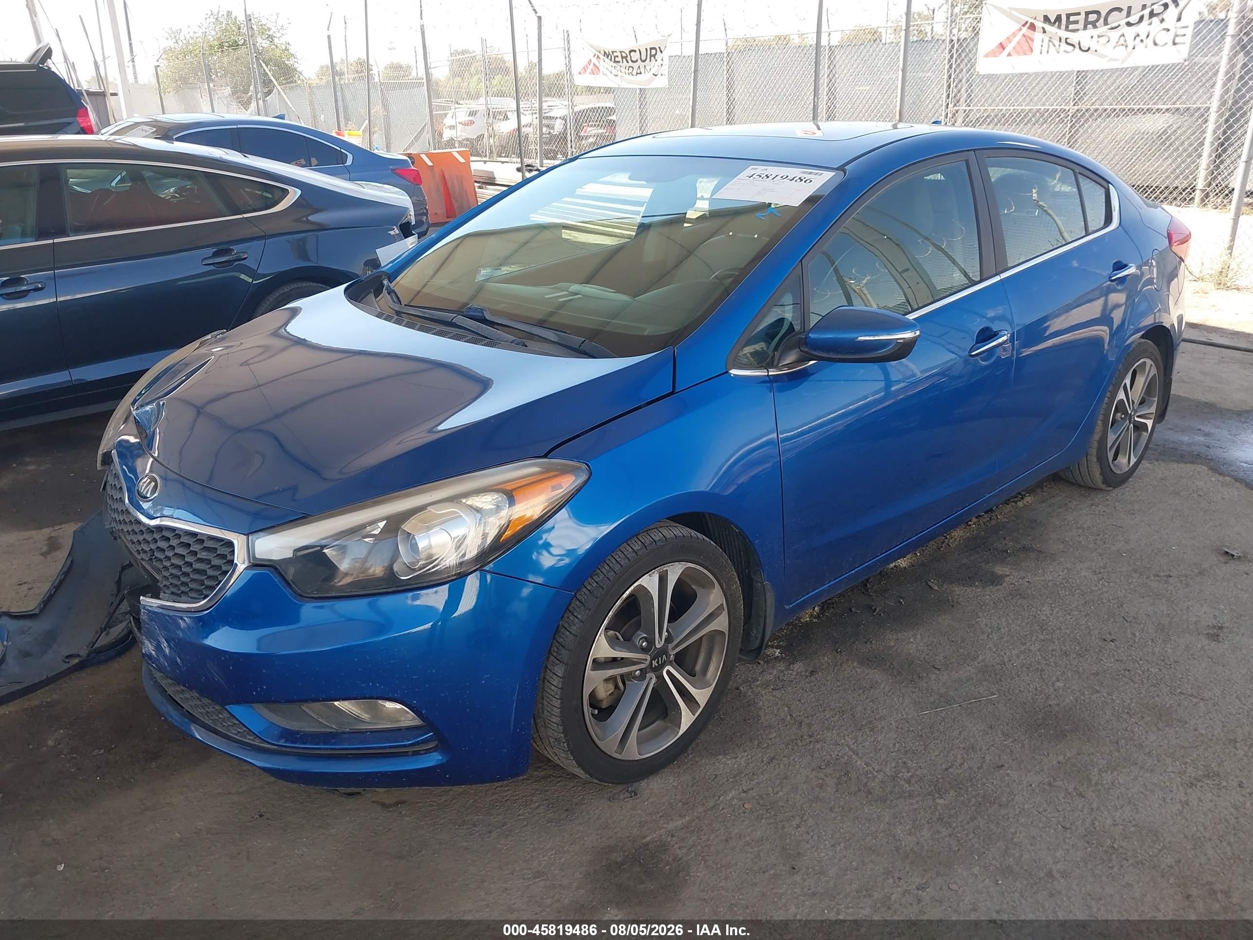 2014 Kia Forte Ex Blue vin: KNAFZ4A87E5155535