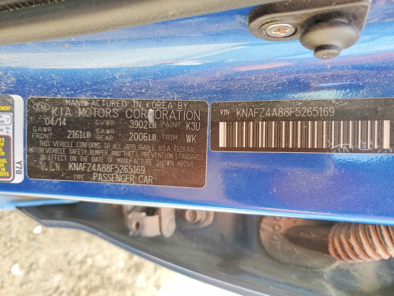 2015 Kia Forte Ex Blue vin: KNAFZ4A88F5265169